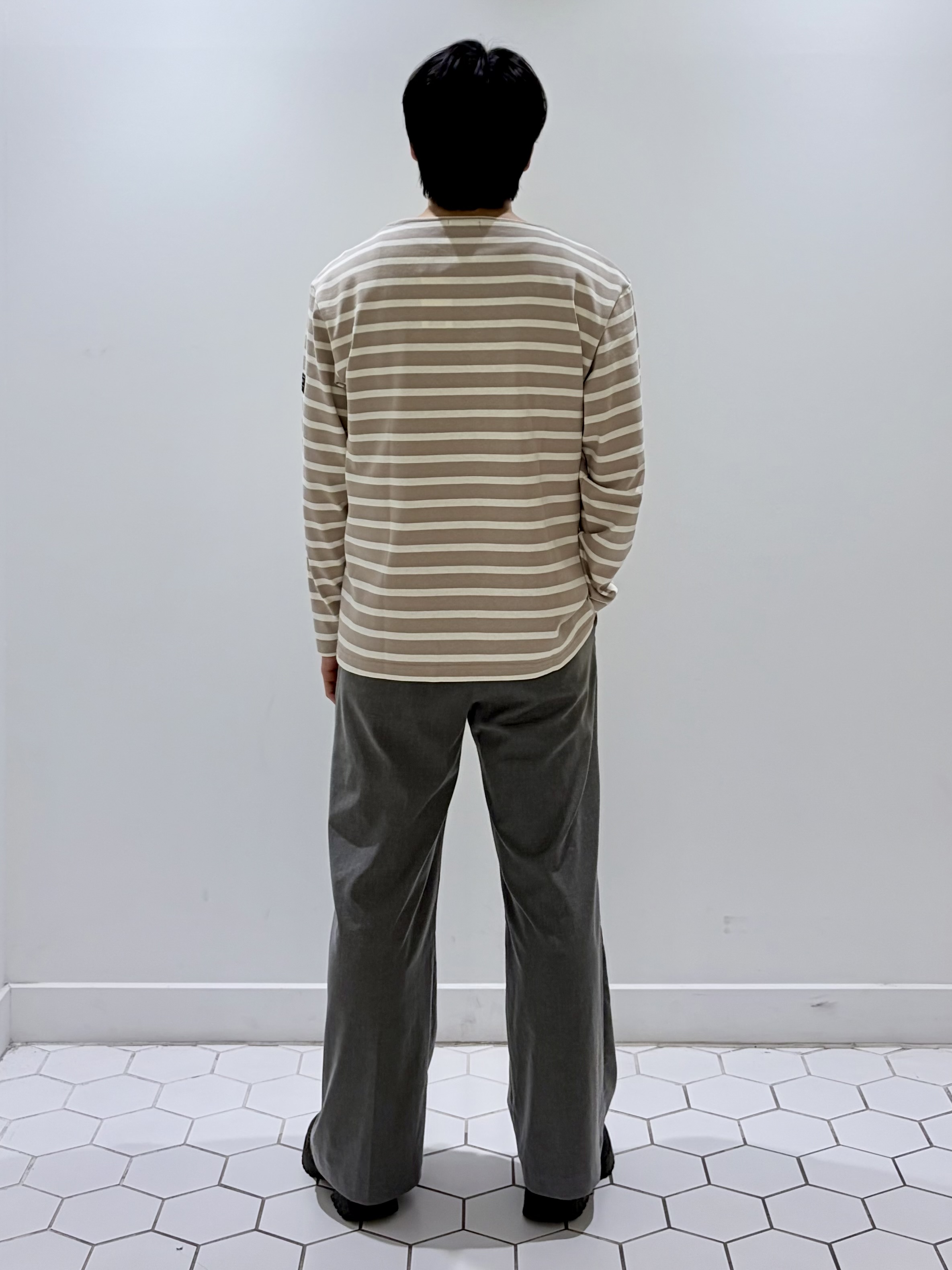 takeruさんの「Dessin｜ボートネック度詰めボーダー」を使ったコーディネート