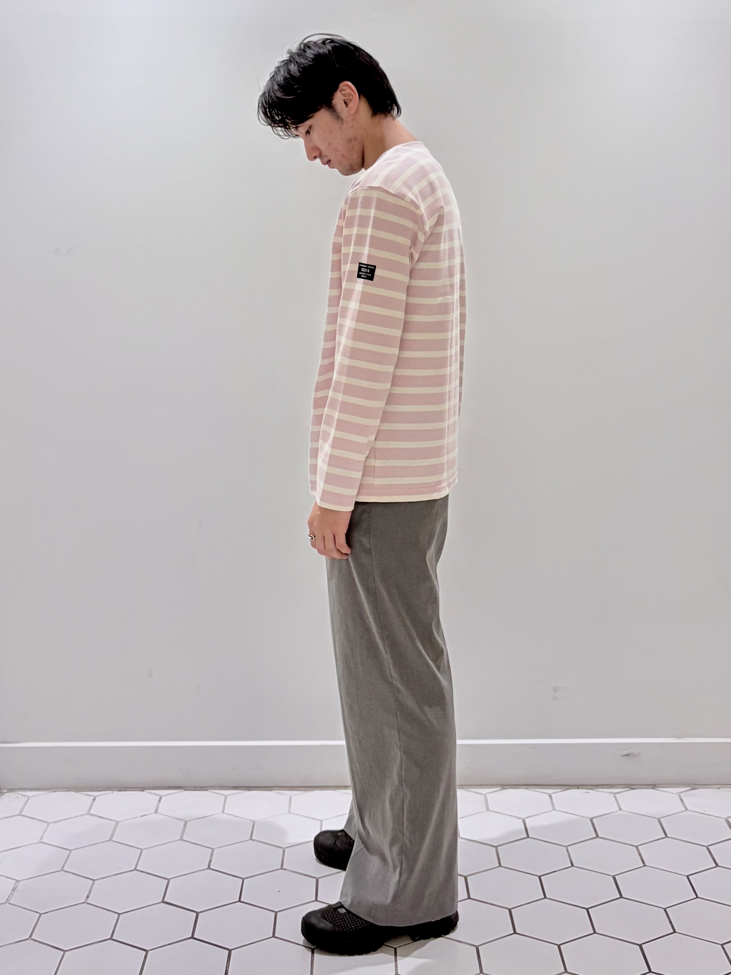 takeruさんの「Dessin｜ボートネック度詰めボーダー」を使ったコーディネート