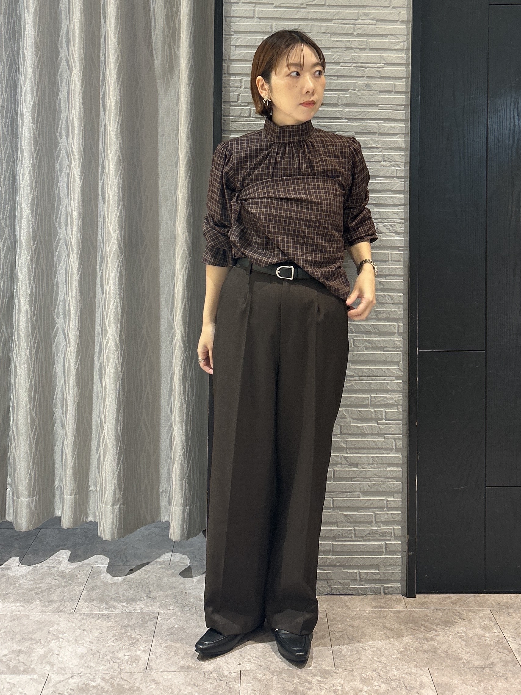 ga_riさんの「THE SHOP TK｜POLO BCS/チェックスカーフ付きブラウス」を使ったコーディネート