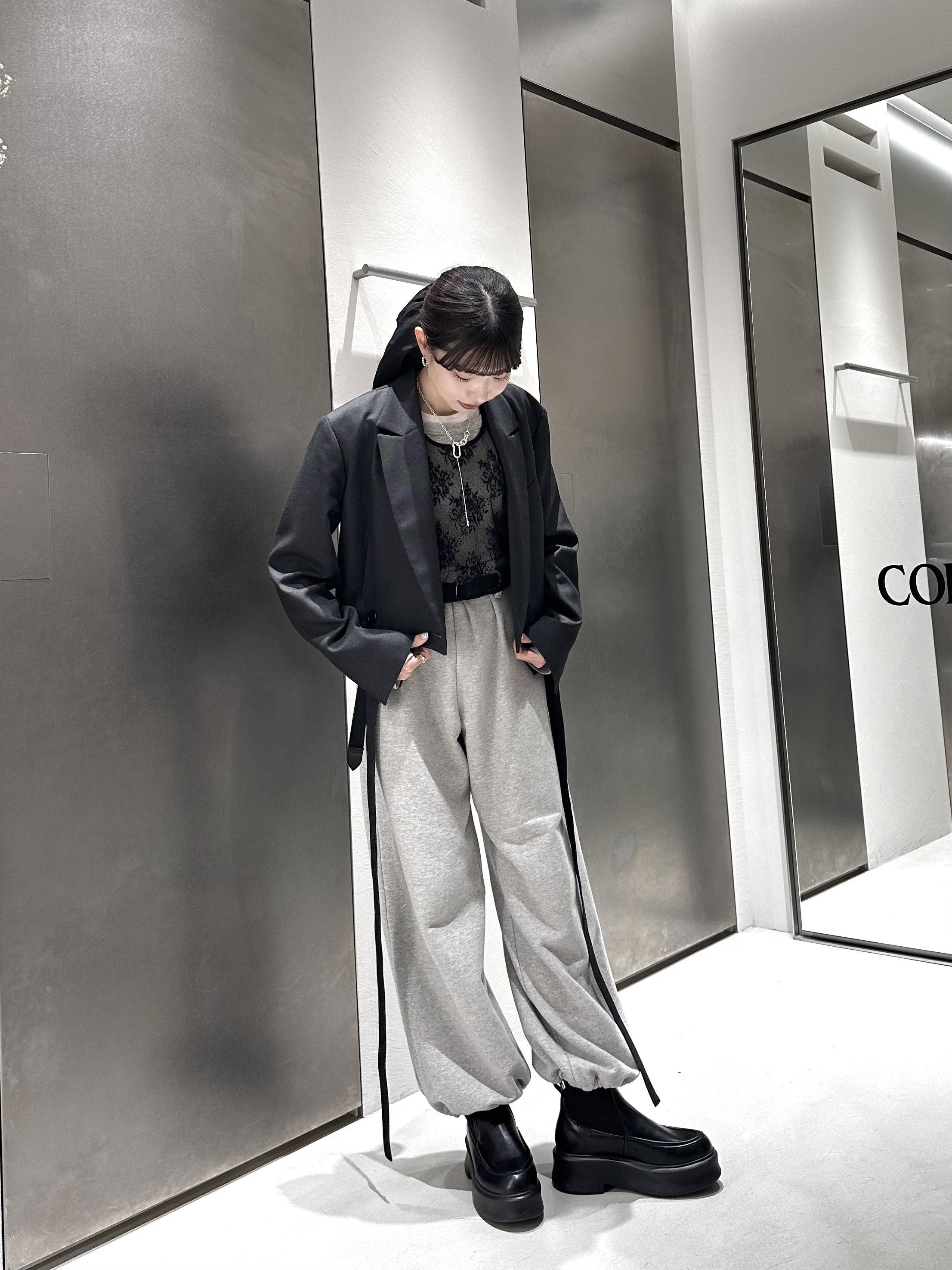 西村唯さんの「CODE A｜UKI UKI＊CODE A｜layered jersey trio set」を使ったコーディネート