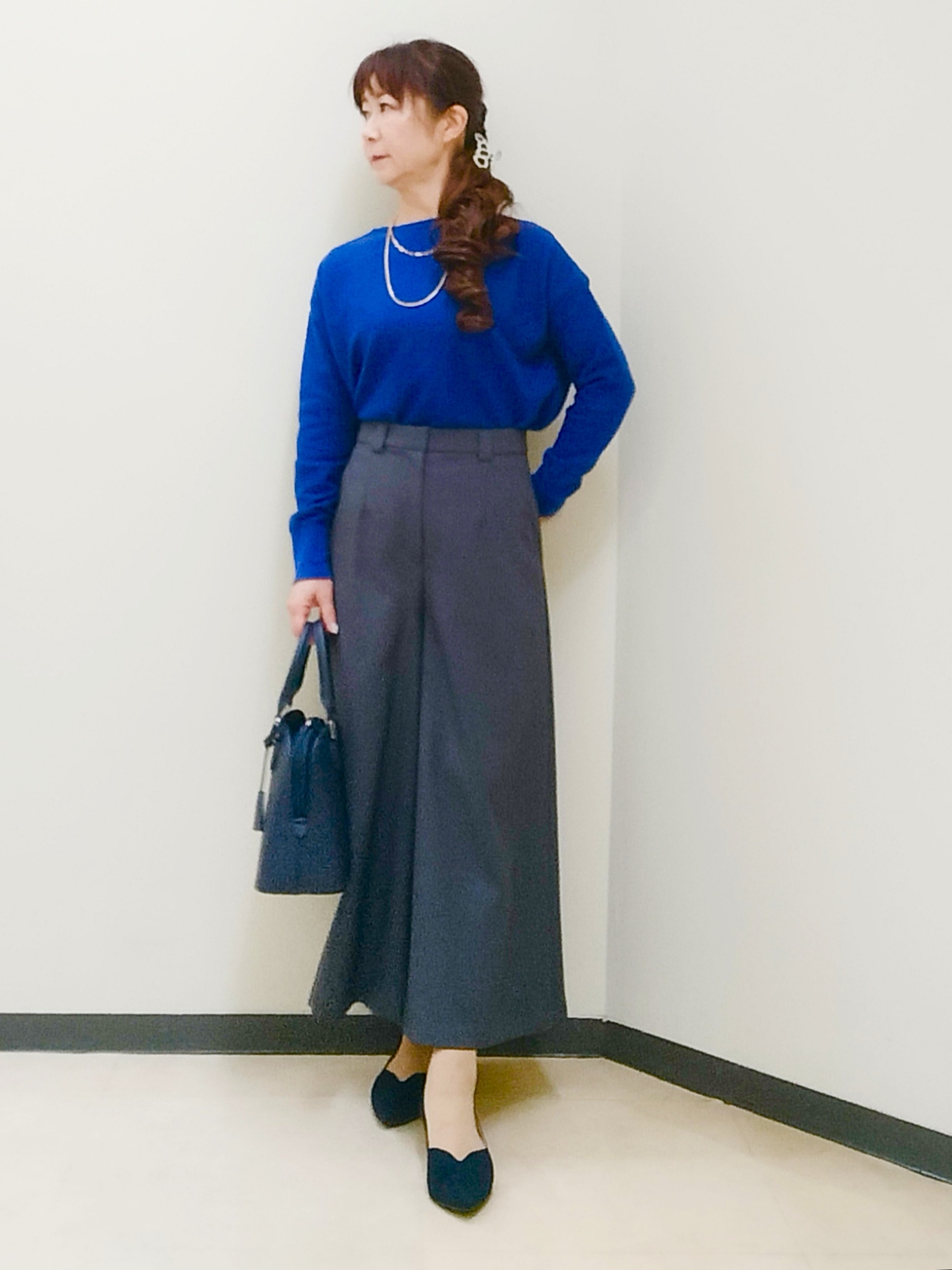 花さんの「Reflect｜ボートネックニットトップス」を使ったコーディネート