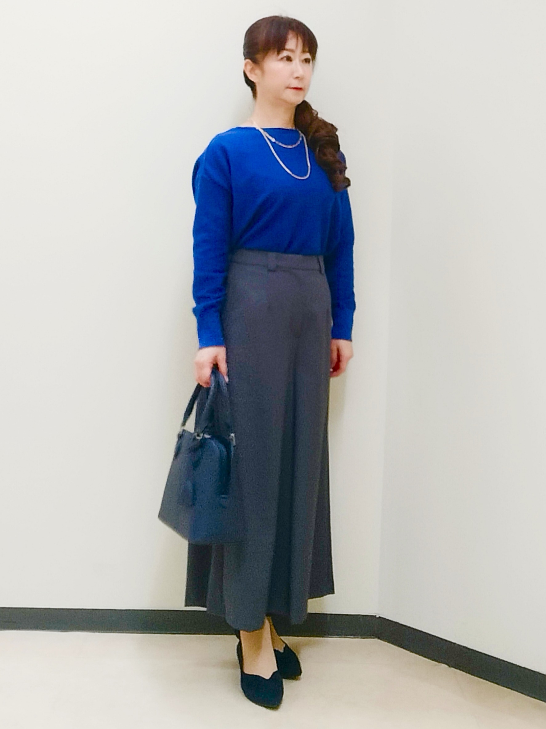 花さんの「Reflect｜ボートネックニットトップス」を使ったコーディネート