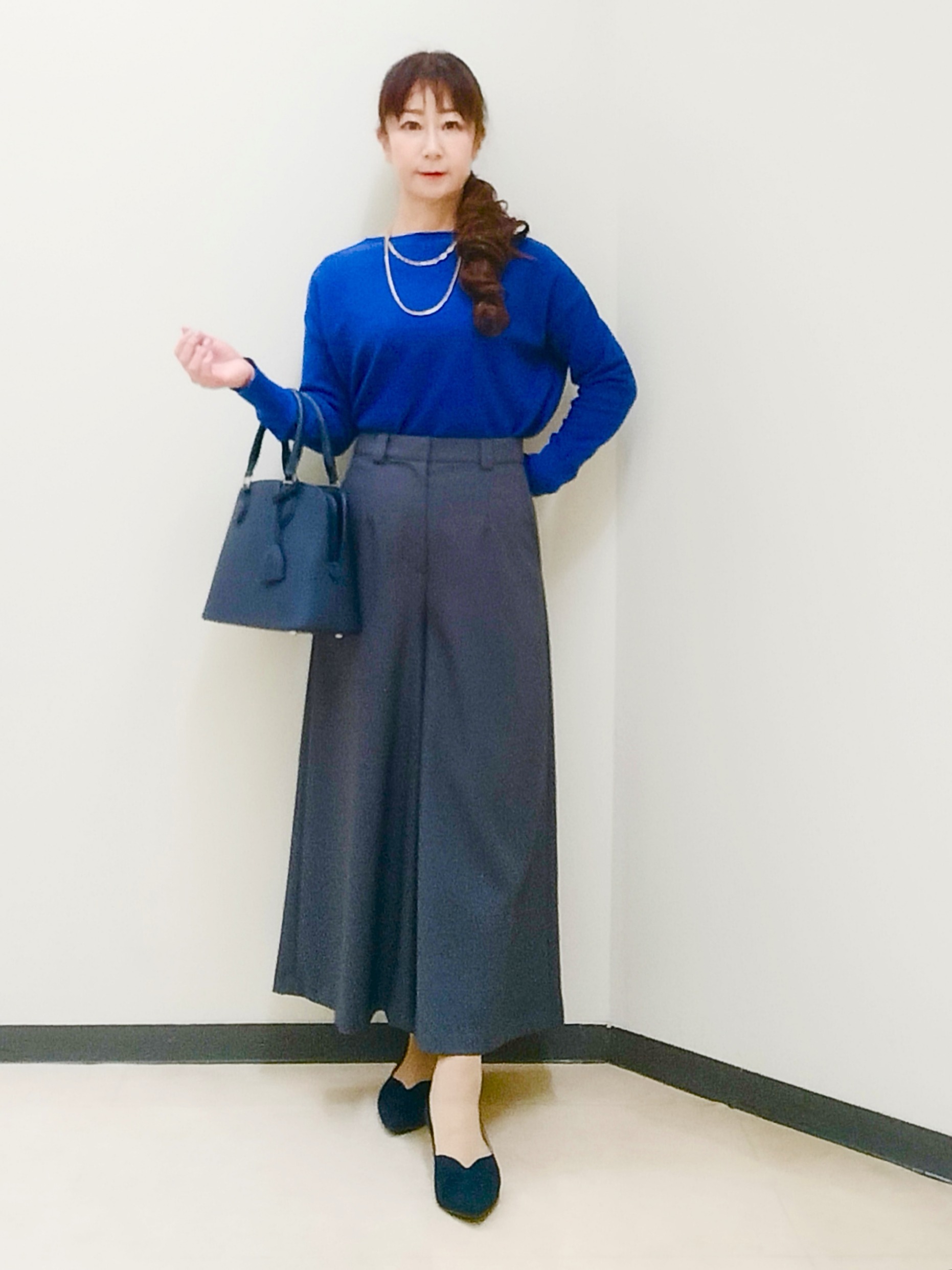 花さんの「Reflect｜ボートネックニットトップス」を使ったコーディネート