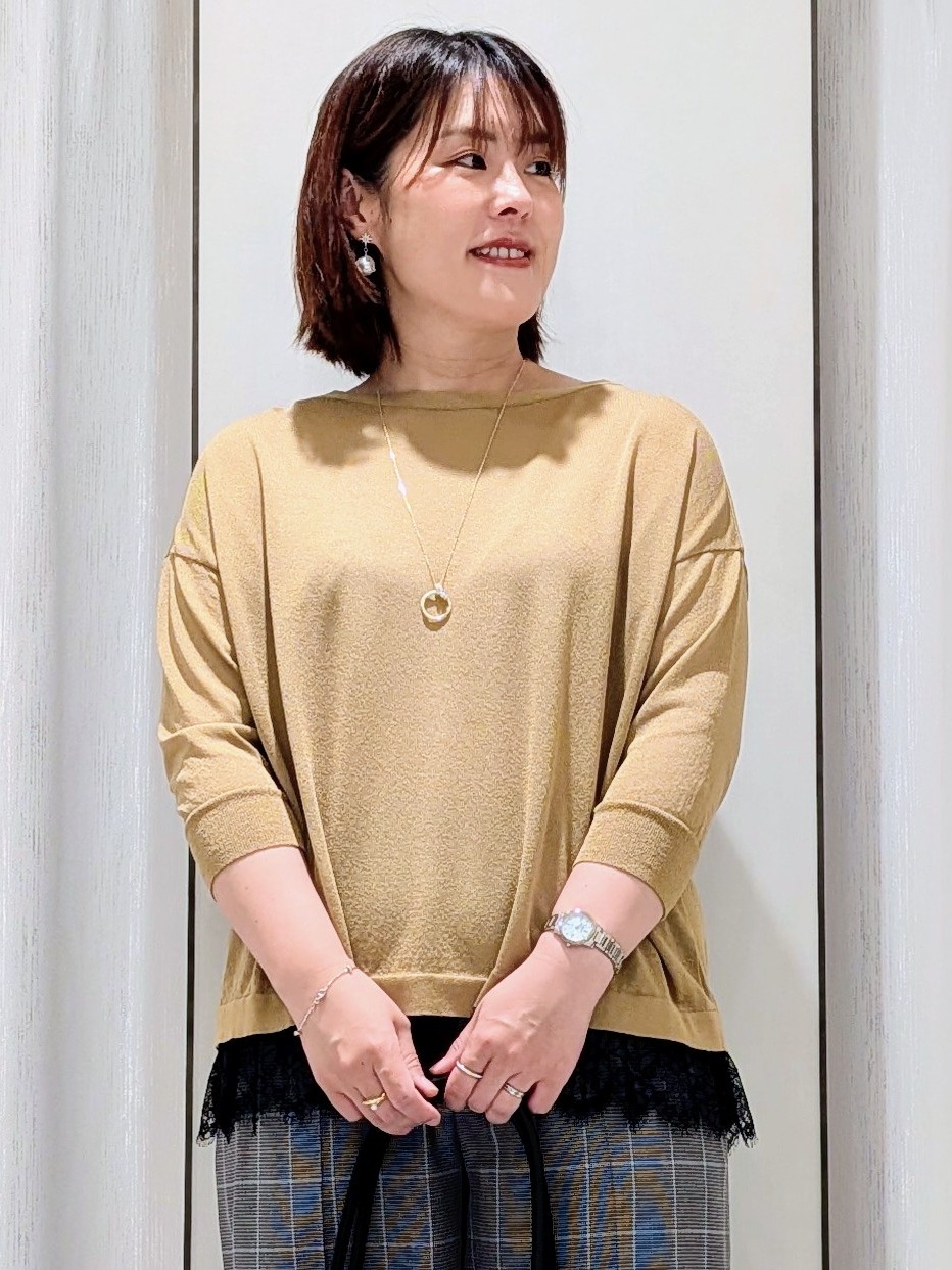 Onumaさんの「UNTITLED｜【一枚で着映え】レースドッキングニットプルオーバー」を使ったコーディネート