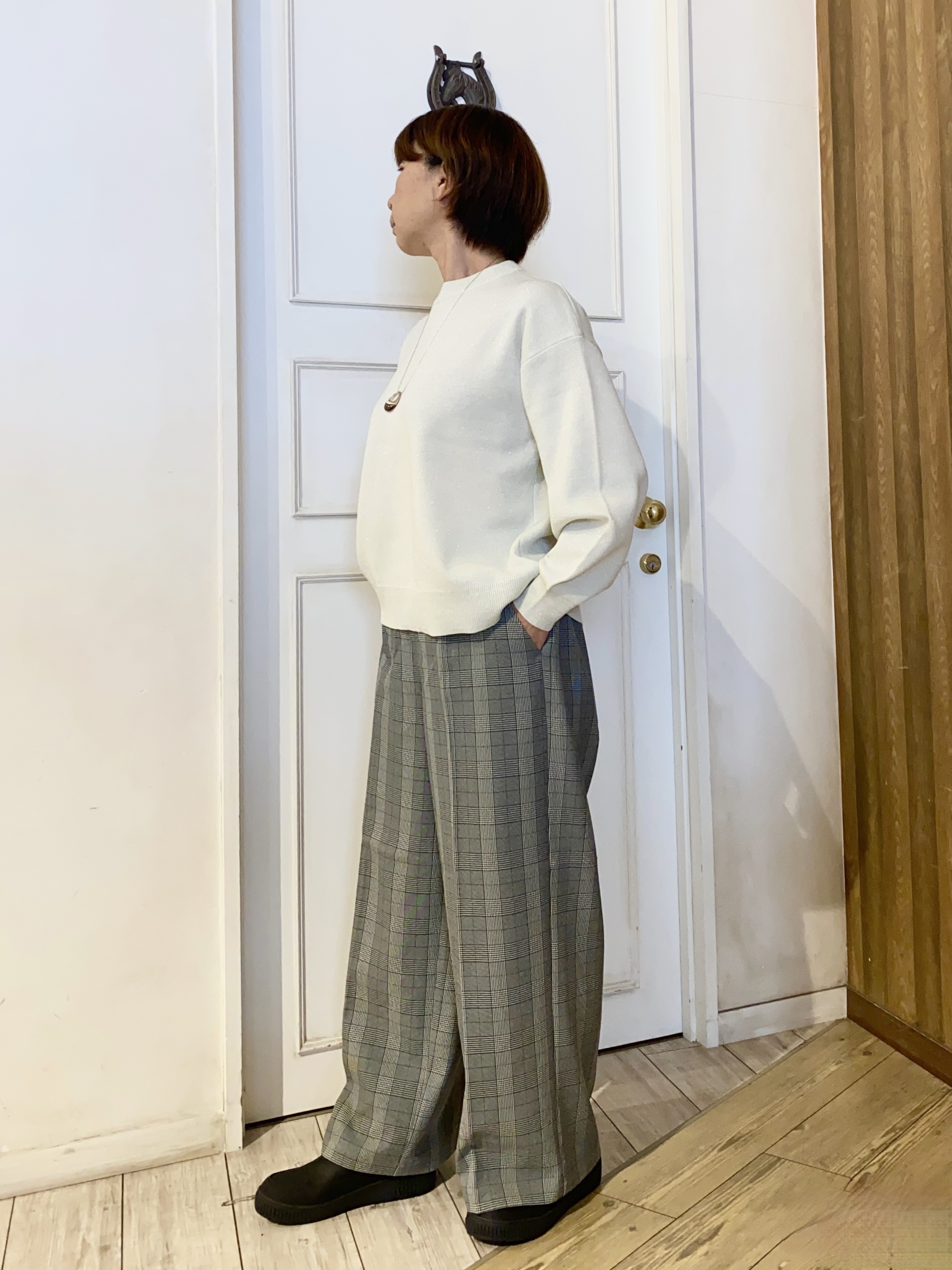 WAさんの「SHOO･LA･RUE｜【S-LL】洗濯後しわになりにくい 麻調リブブルゾン」を使ったコーディネート