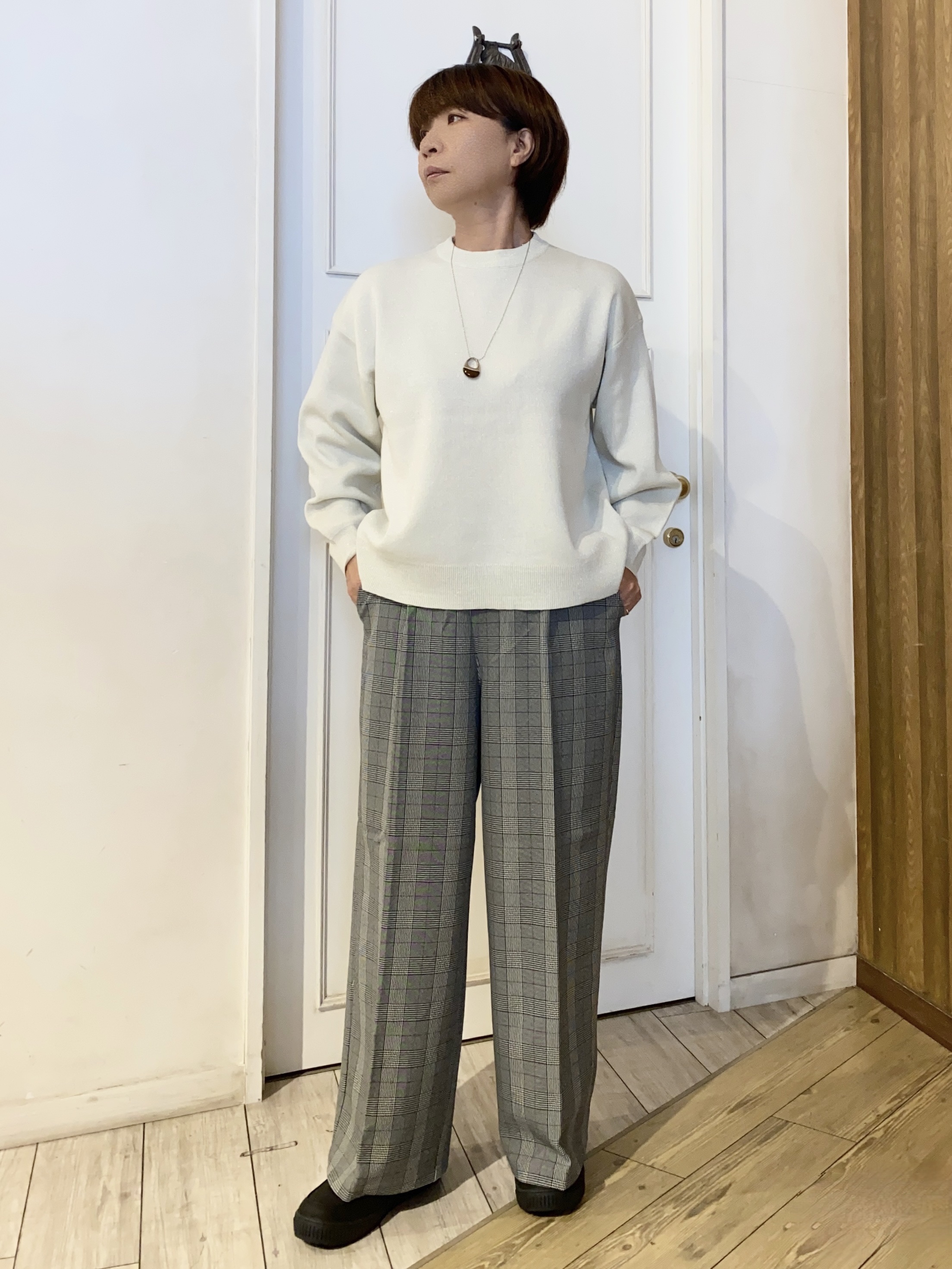 WAさんの「SHOO･LA･RUE｜【S-LL】洗濯後しわになりにくい 麻調リブブルゾン」を使ったコーディネート