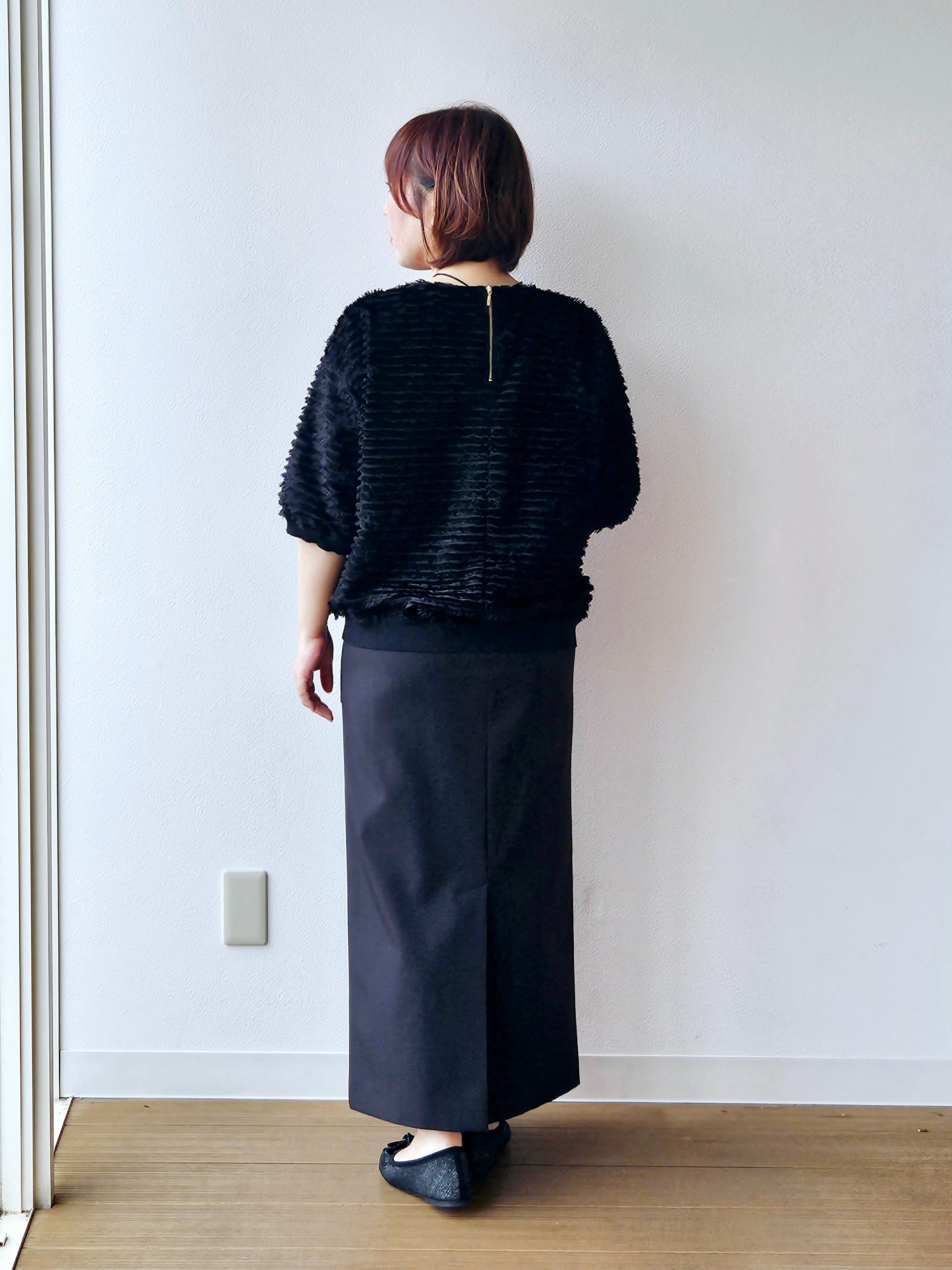 やじまさんの「UNTITLED｜【秋映え/体型カバー】フェザージャガードプルオーバー」を使ったコーディネート