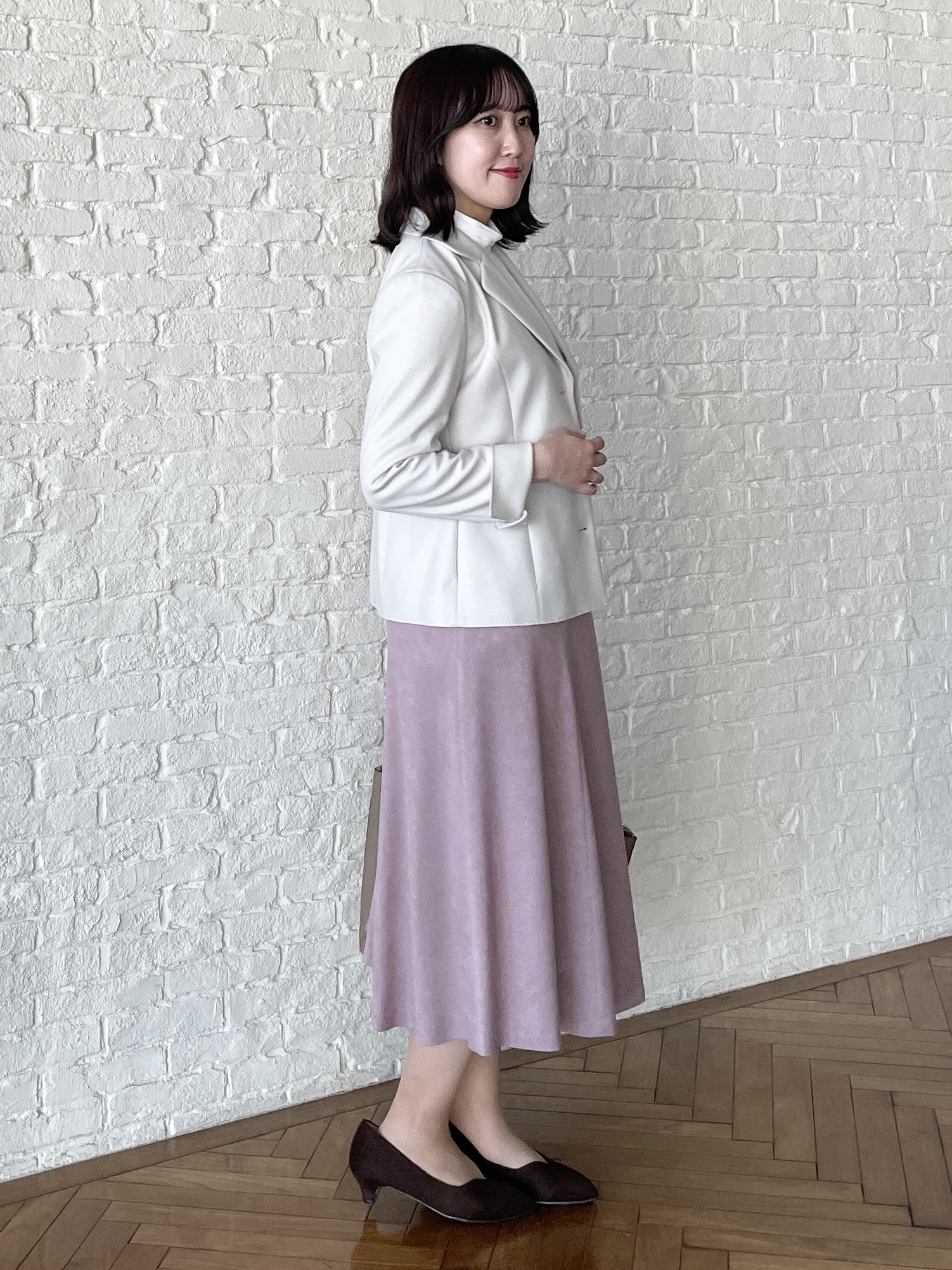 yukariさんの「Reflect｜【通勤】フェイクスエードフレアスカート」を使ったコーディネート