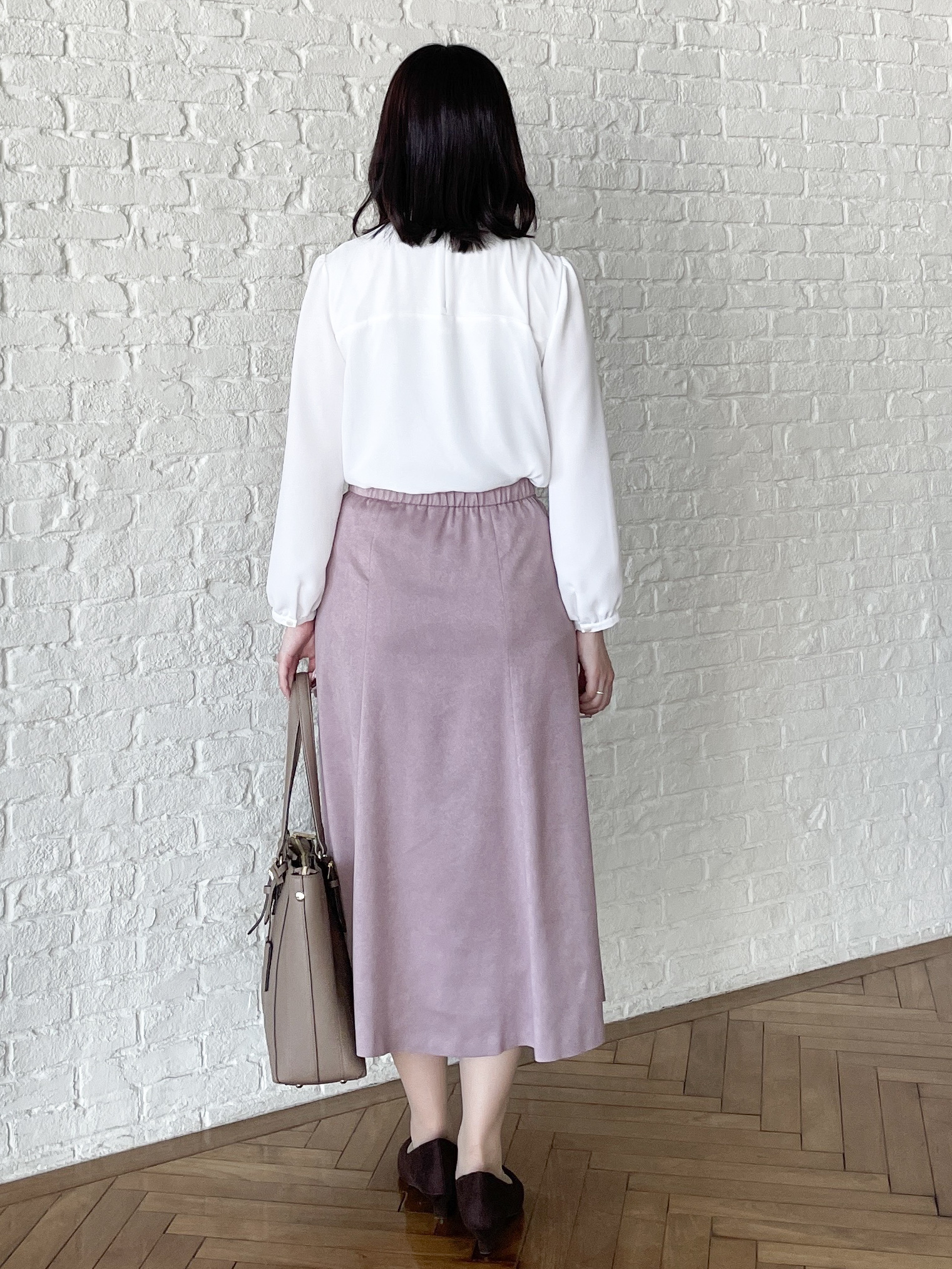 yukariさんの「Reflect｜【通勤】フェイクスエードフレアスカート」を使ったコーディネート
