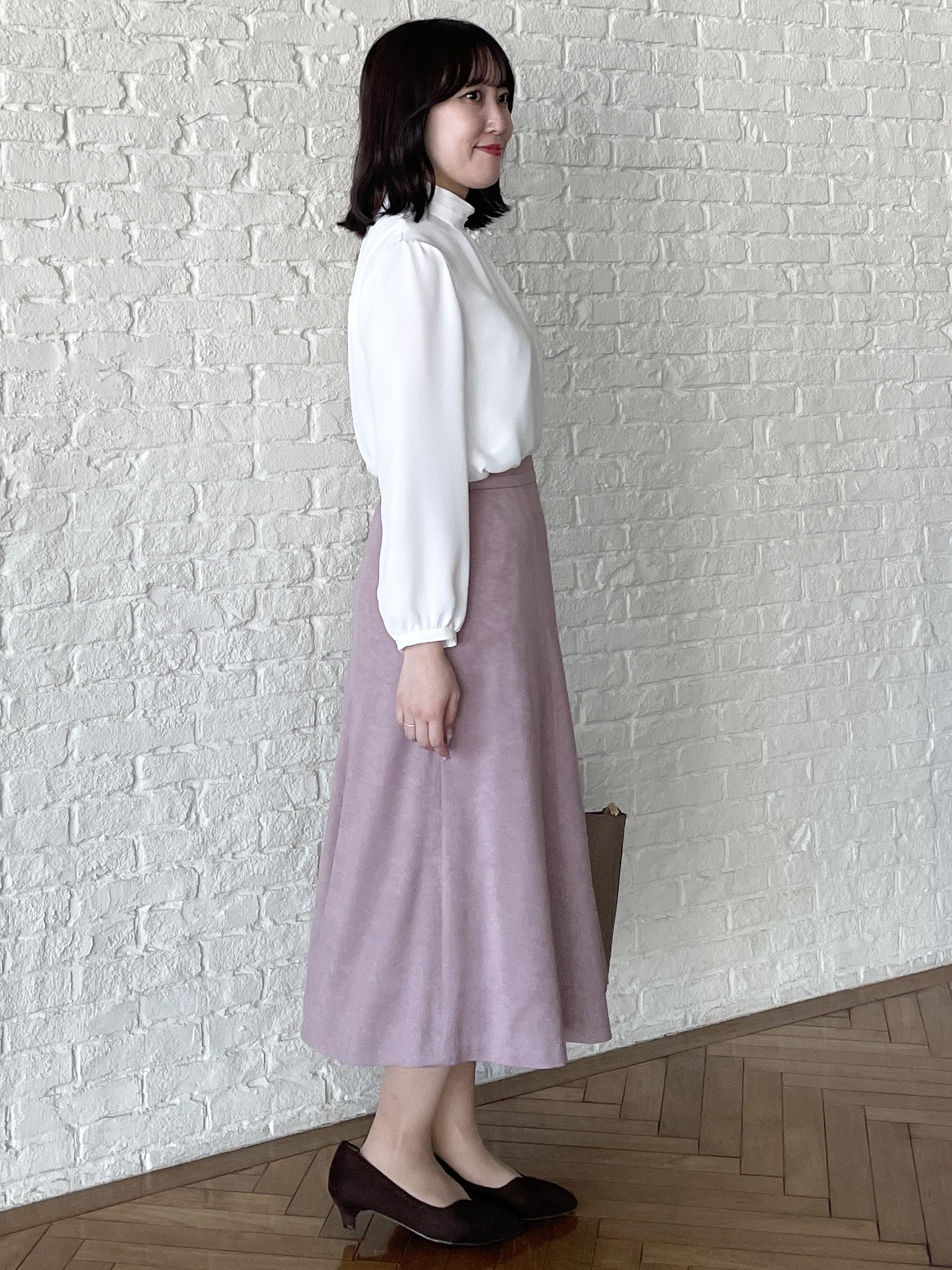 yukariさんの「Reflect｜【通勤】フェイクスエードフレアスカート」を使ったコーディネート
