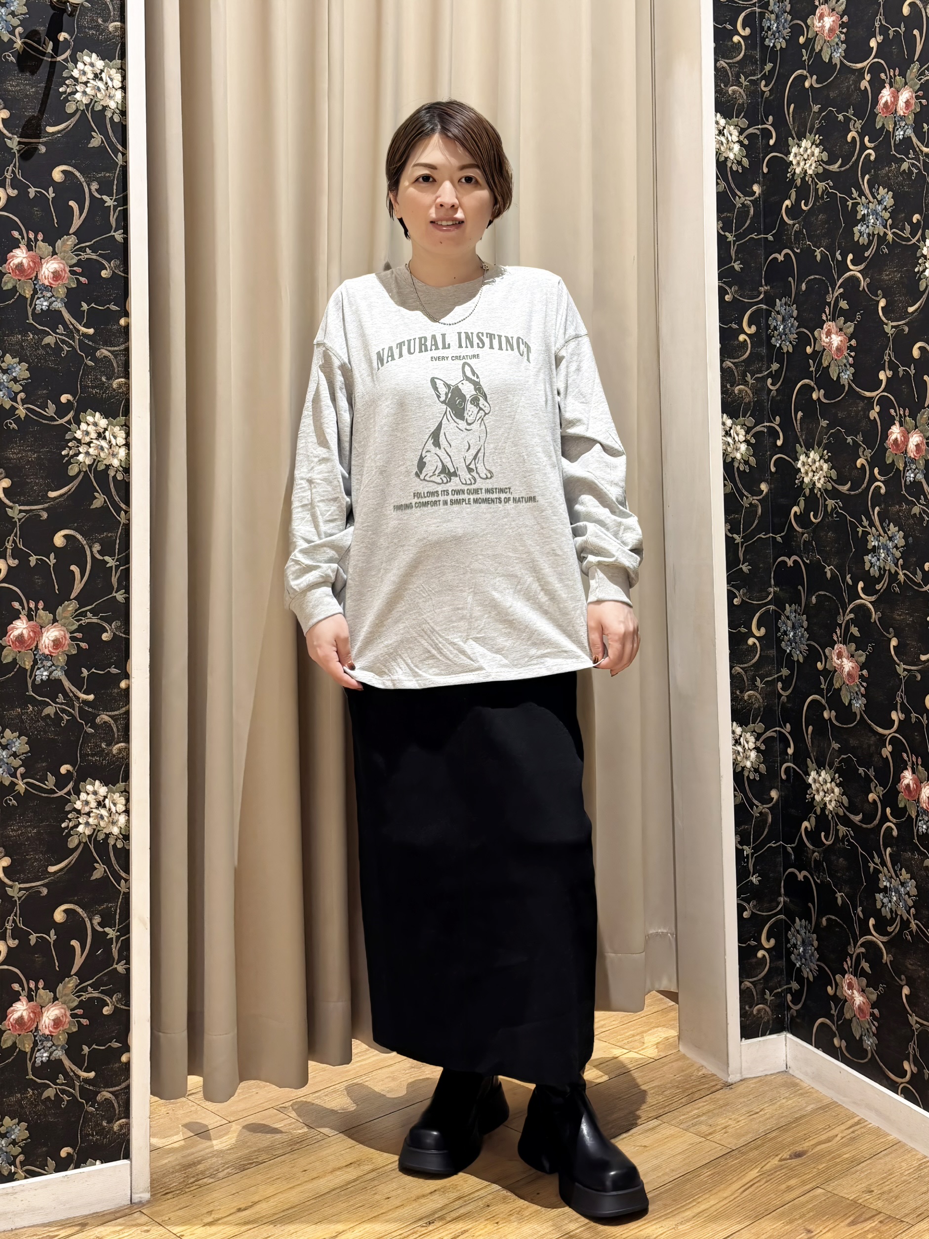 たみさんの「SHOO･LA･RUE｜【選べる4柄/体型カバー】ゆるっと着られる BIGロンT」を使ったコーディネート