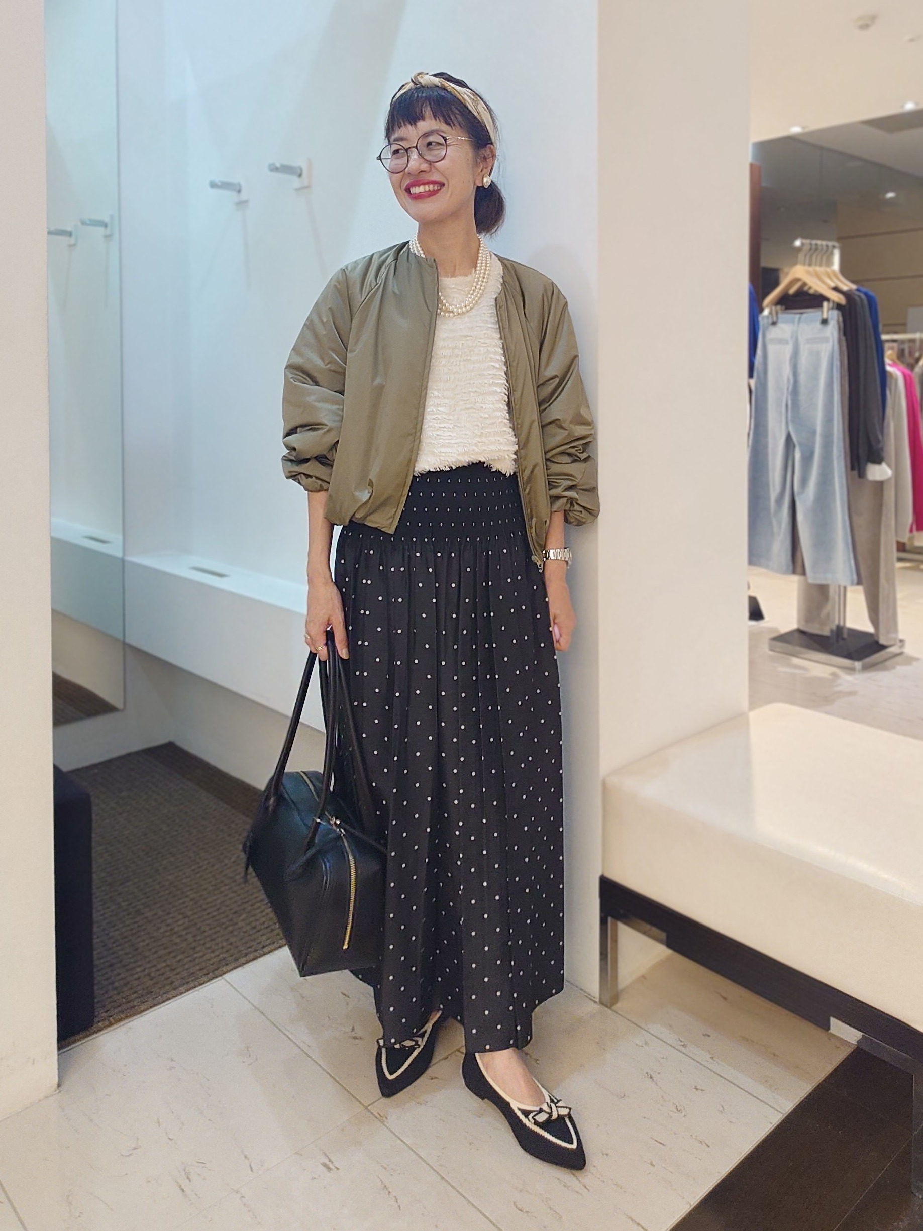 MUTSUKOさんの「UNTITLED｜【軽アウター/中綿/秋冬コート】ショートブルゾン」を使ったコーディネート