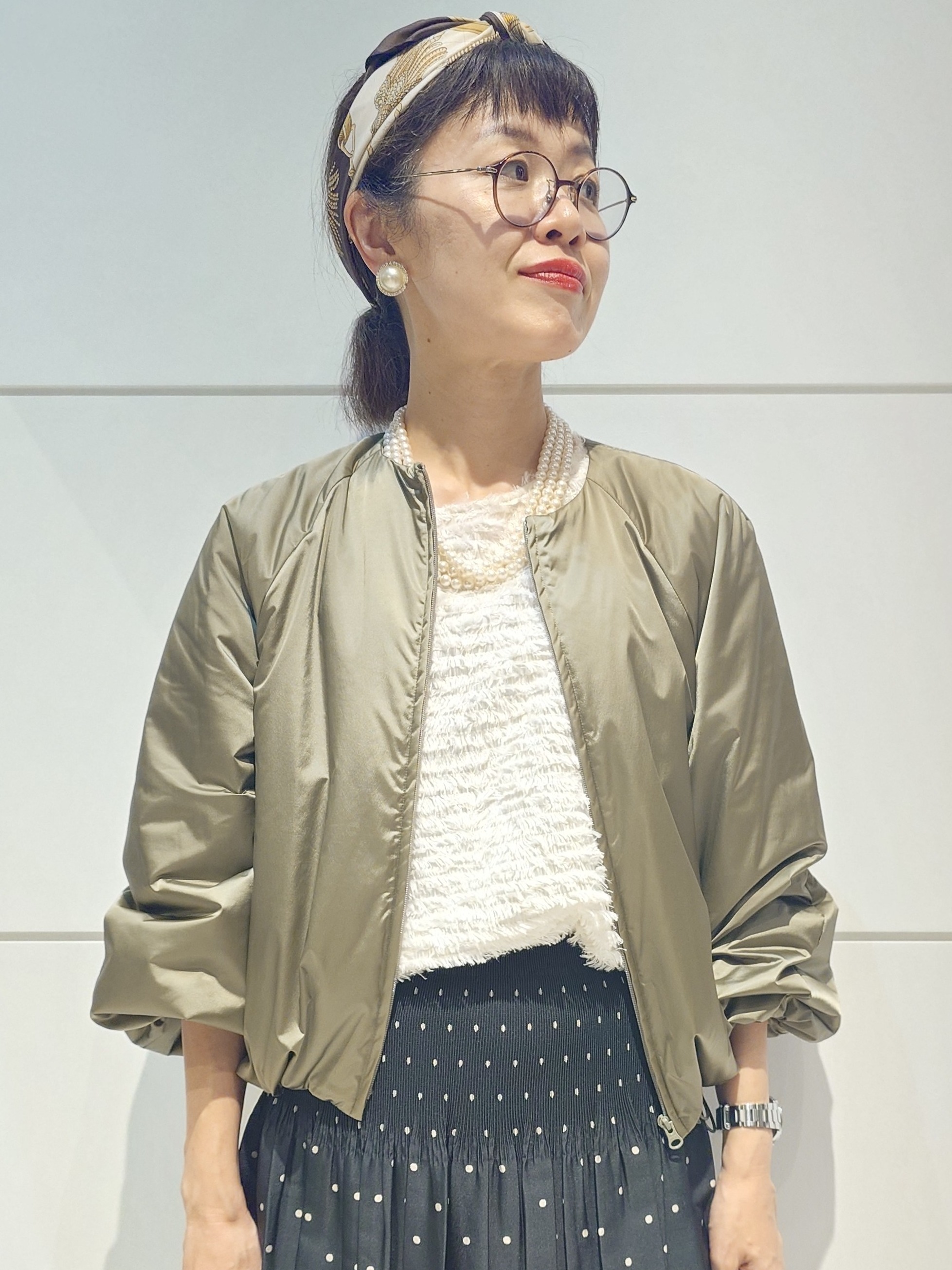 MUTSUKOさんの「UNTITLED｜【軽アウター/中綿/秋冬コート】ショートブルゾン」を使ったコーディネート