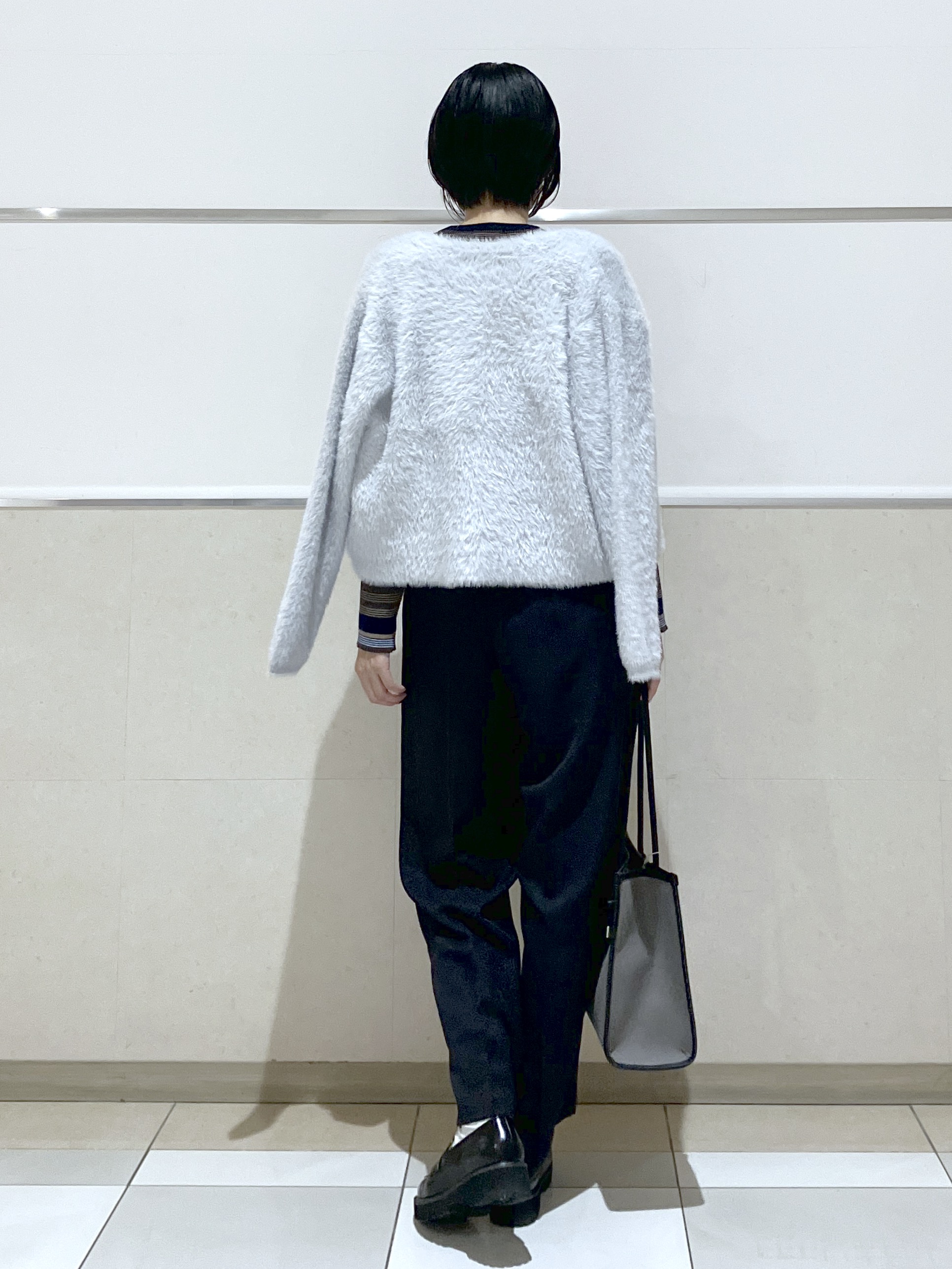 eriko さんの「Dessin｜【洗濯機OK】マルチボーダーニット」を使ったコーディネート