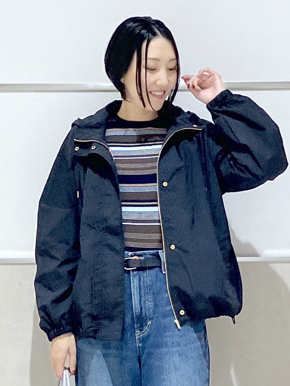 eriko さんの「Dessin｜【洗濯機OK】マルチボーダーニット」を使ったコーディネート