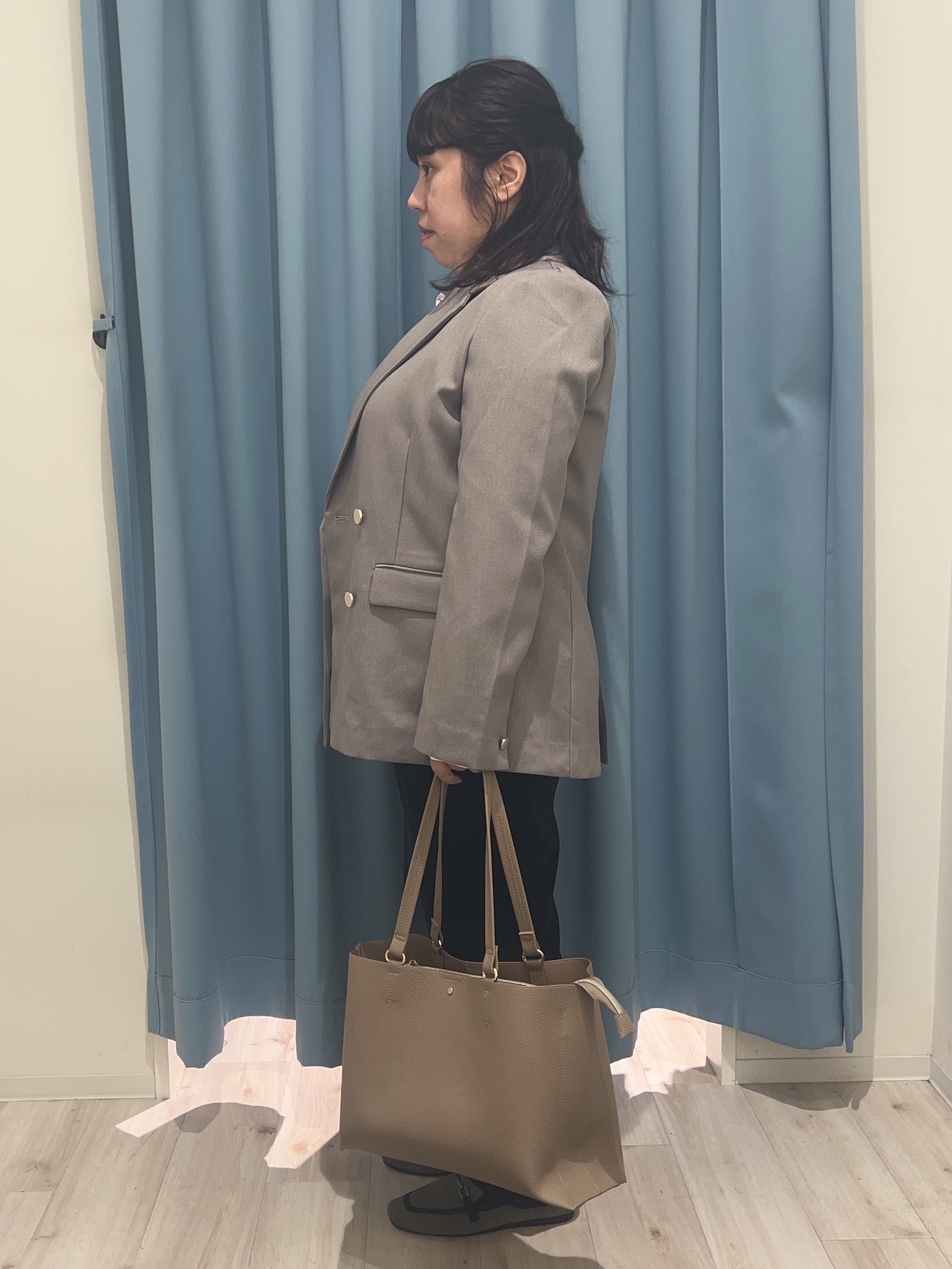 くーさんの「SHOO･LA･RUE｜【セットアップ可/通勤/洗濯機可/SS-LL】オンオフ使える ダブルブレストジャケット」を使ったコーディネート