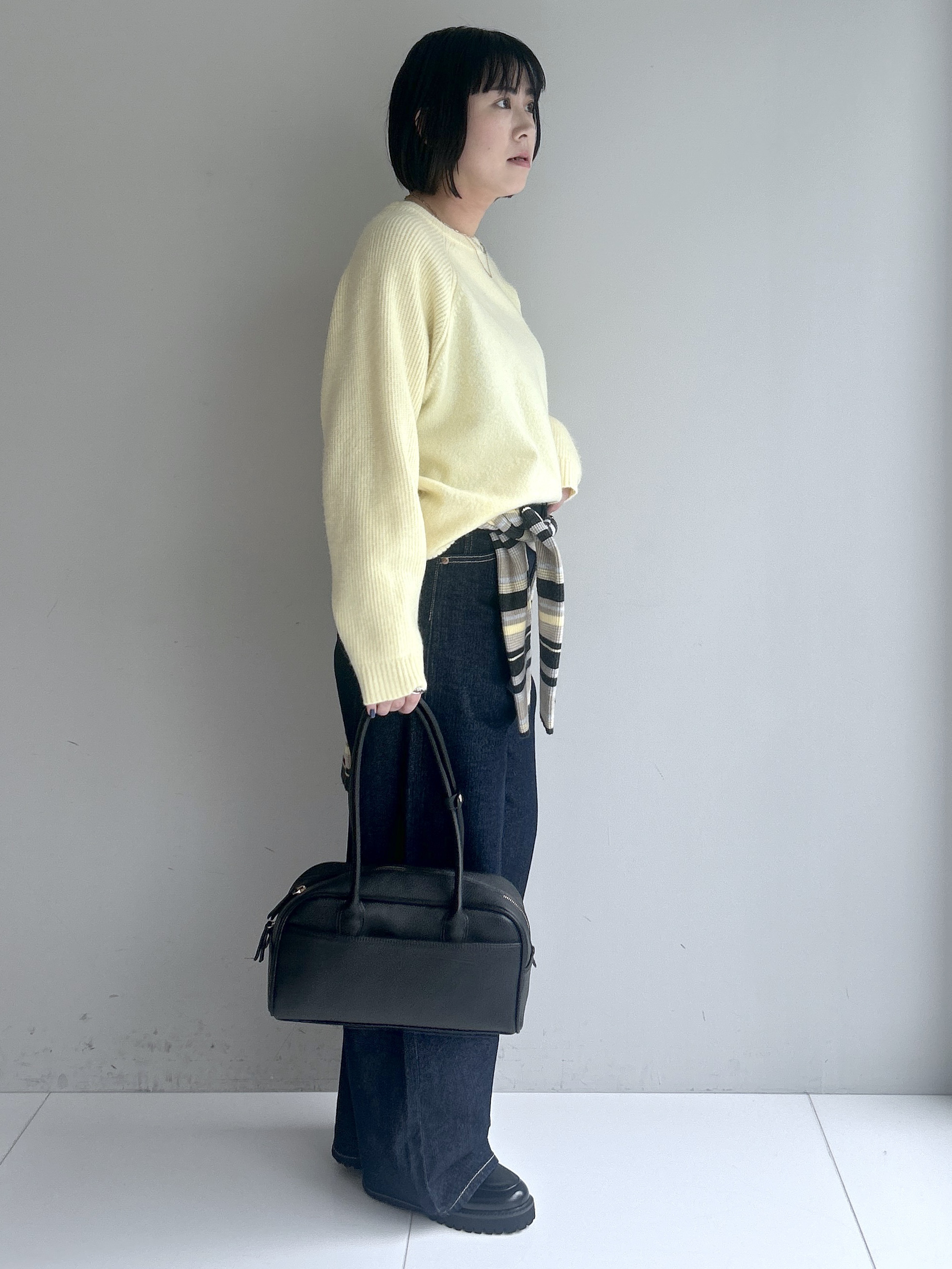 Hirokaさんの「Dessin｜【洗濯機OK/サスティナブル/6色展開】編地切替ラグラン ニットプルオーバー」を使ったコーディネート