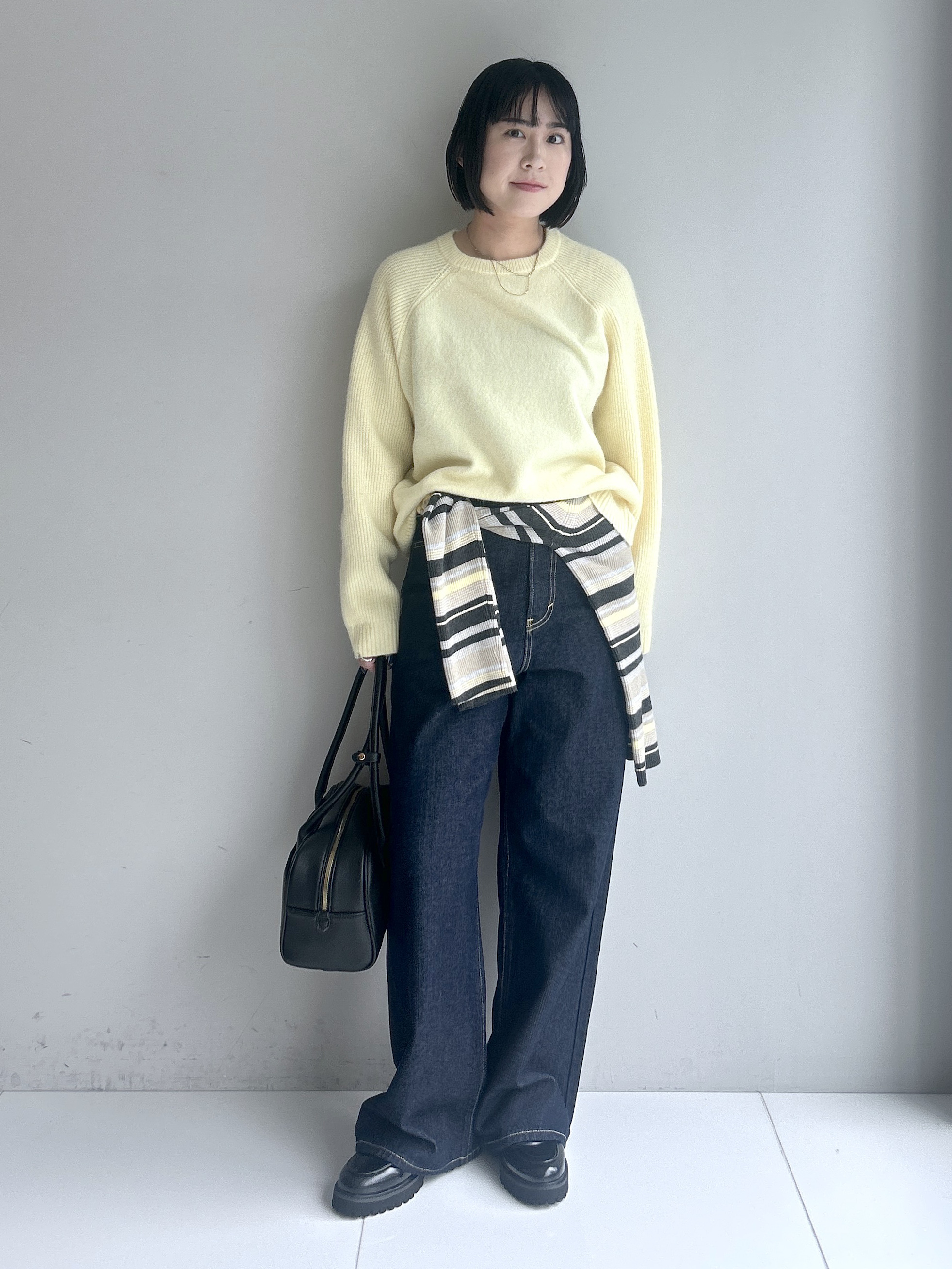 Hirokaさんの「Dessin｜【洗濯機OK/サスティナブル/6色展開】編地切替ラグラン ニットプルオーバー」を使ったコーディネート