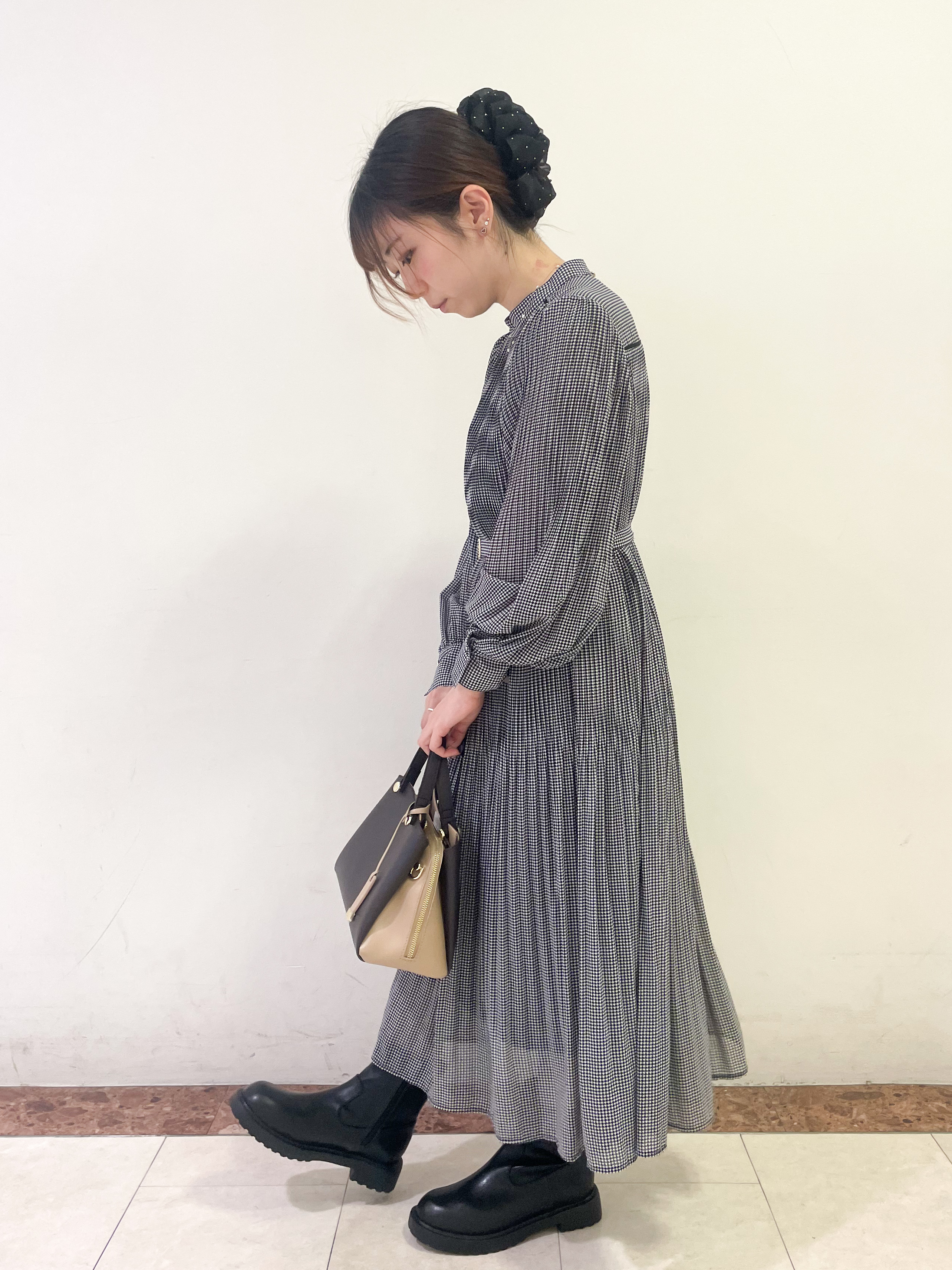Rikoさんの「OPAQUE.CLIP｜【XS-3Lサイズ】ジョーゼットアソートプリーツワンピース《洗濯機OK／防シワ／イージーアイロン》」を使ったコーディネート
