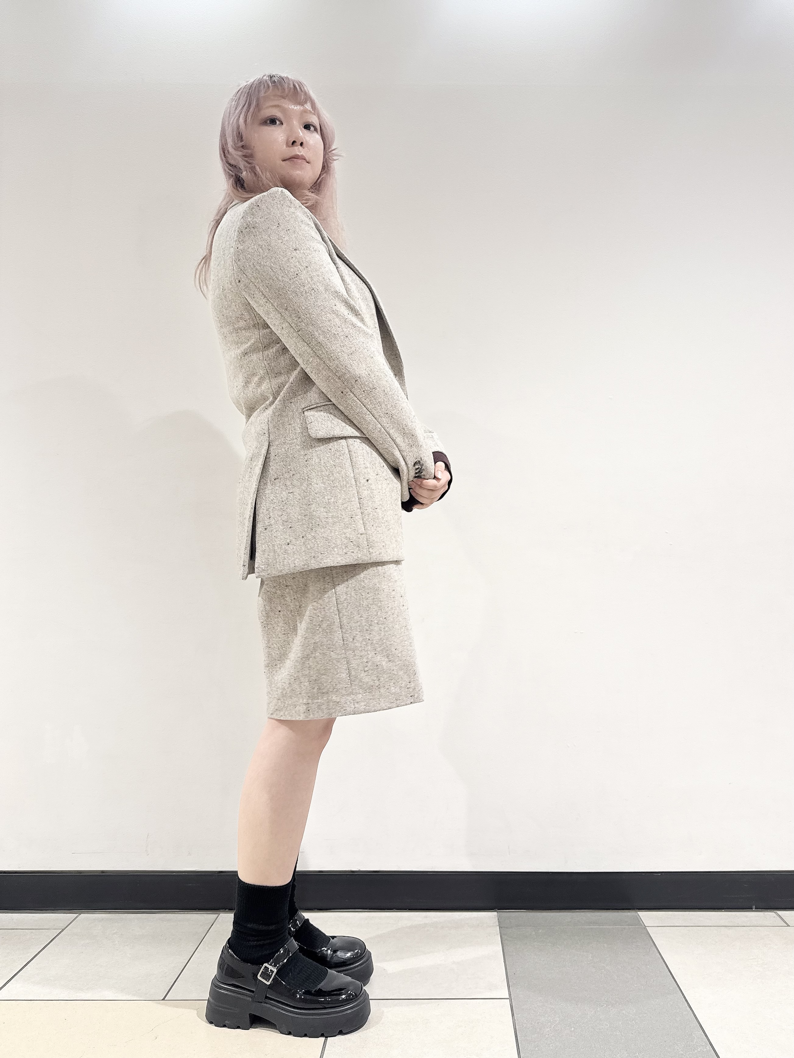 なかもとあきさんの「DRESSTERIOR｜【セットアップ可】ネップツイード ジャケット」を使ったコーディネート