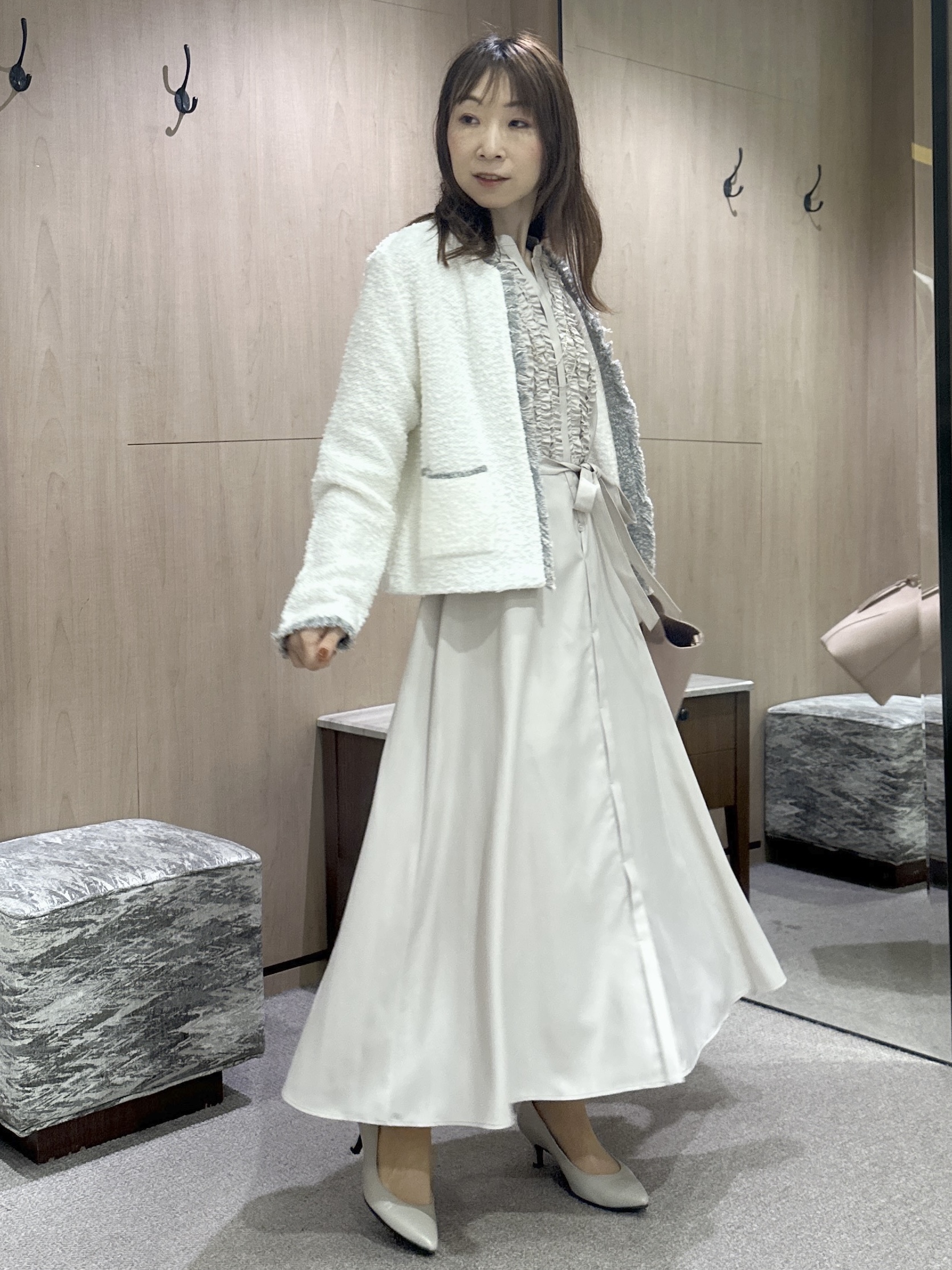 Miwaさんの「UNTITLED｜【ジャケットライク/秋羽織り】ファンシーヤーンツイードニットカーディガン」を使ったコーディネート