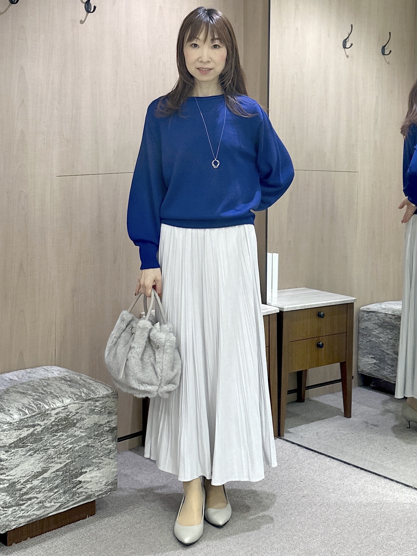 Miwaさんの「UNTITLED｜【大人の抜け感/8色展開】ボリュームスリーブニットプルオーバー」を使ったコーディネート