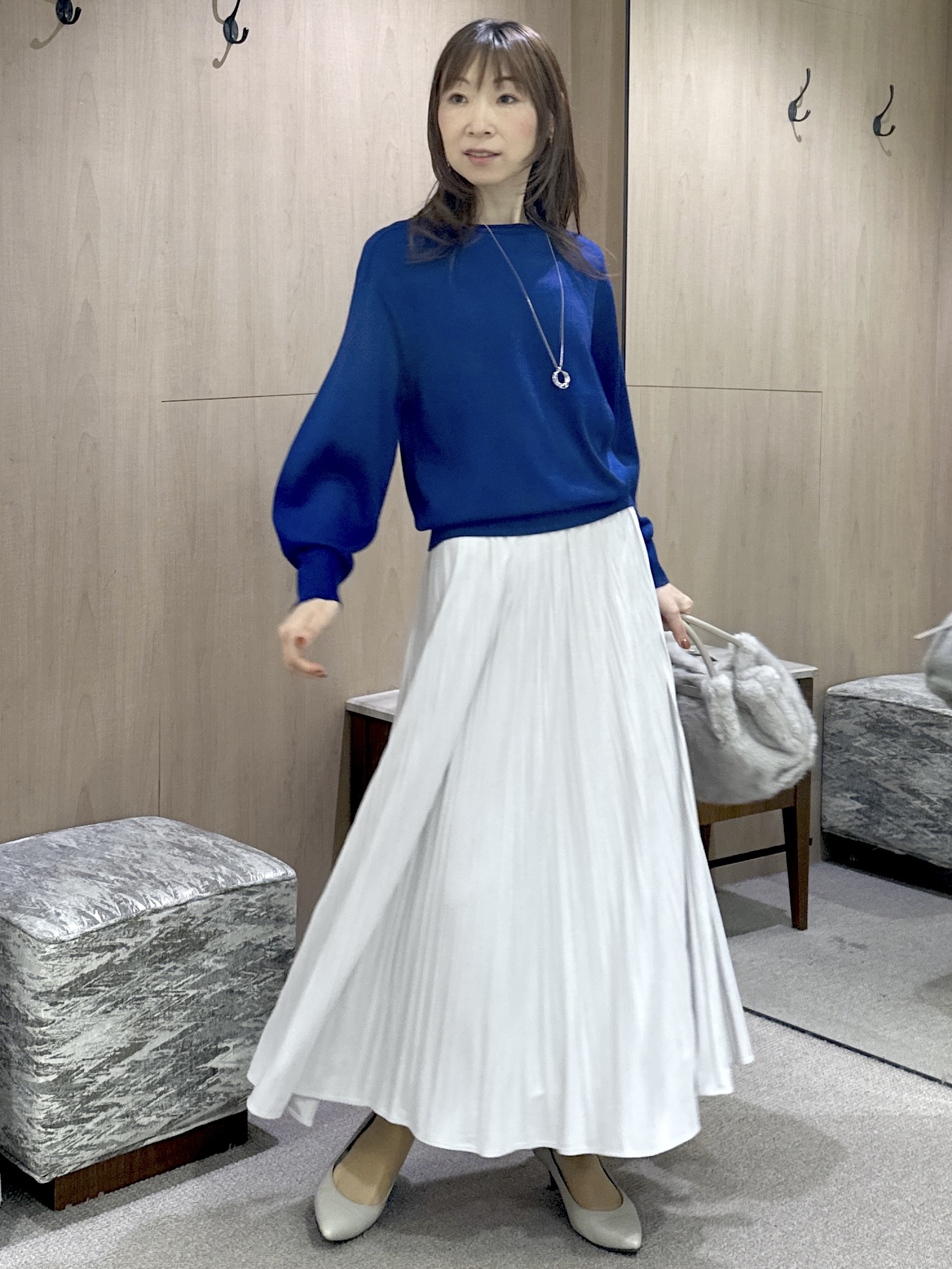 Miwaさんの「UNTITLED｜【大人の抜け感/8色展開】ボリュームスリーブニットプルオーバー」を使ったコーディネート