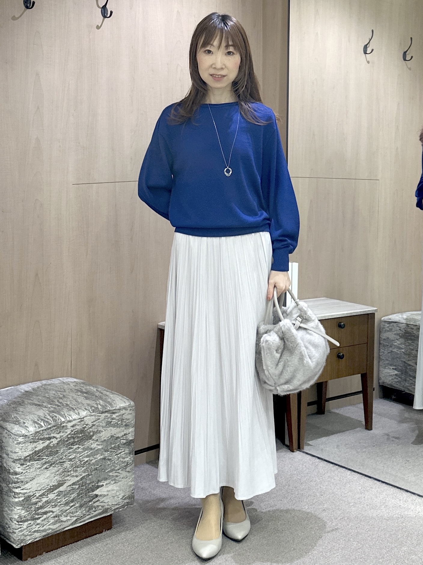 Miwaさんの「UNTITLED｜【大人の抜け感/8色展開】ボリュームスリーブニットプルオーバー」を使ったコーディネート
