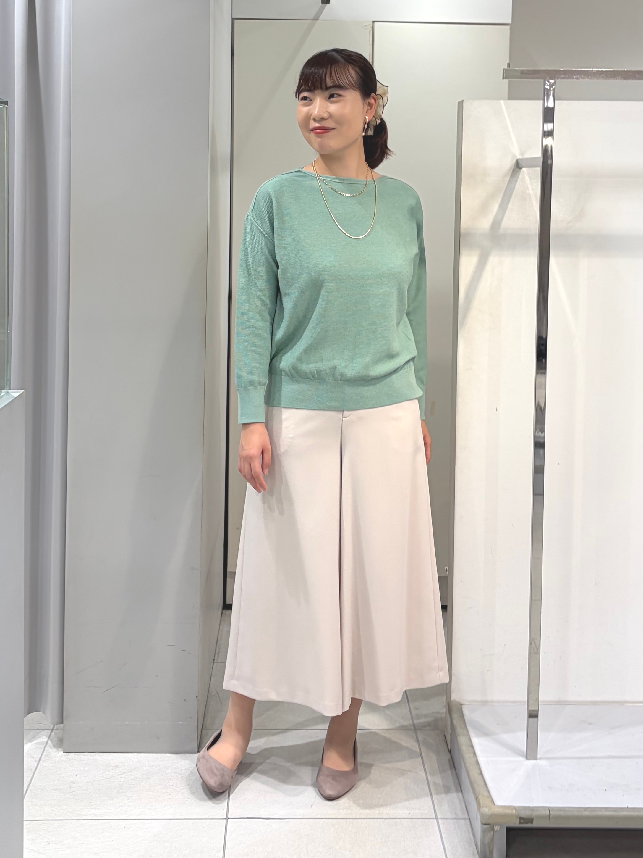 AZUSAさんの「Reflect｜ボートネックニットトップス」を使ったコーディネート