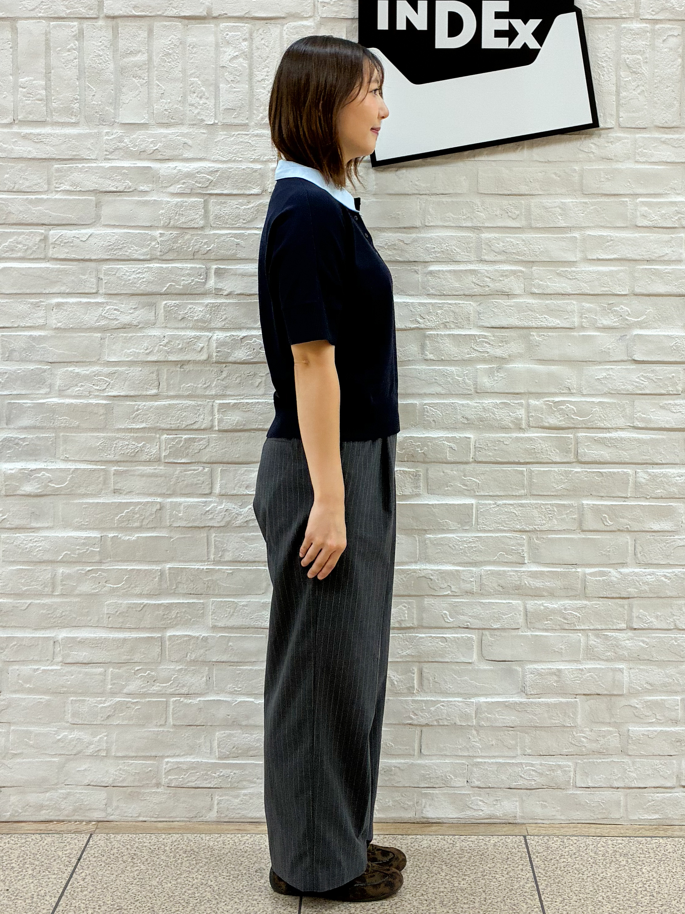 mihaさんの「index｜【森絵梨佳さん着用】2WAY衿ドッキングニット《洗濯機OK》」を使ったコーディネート