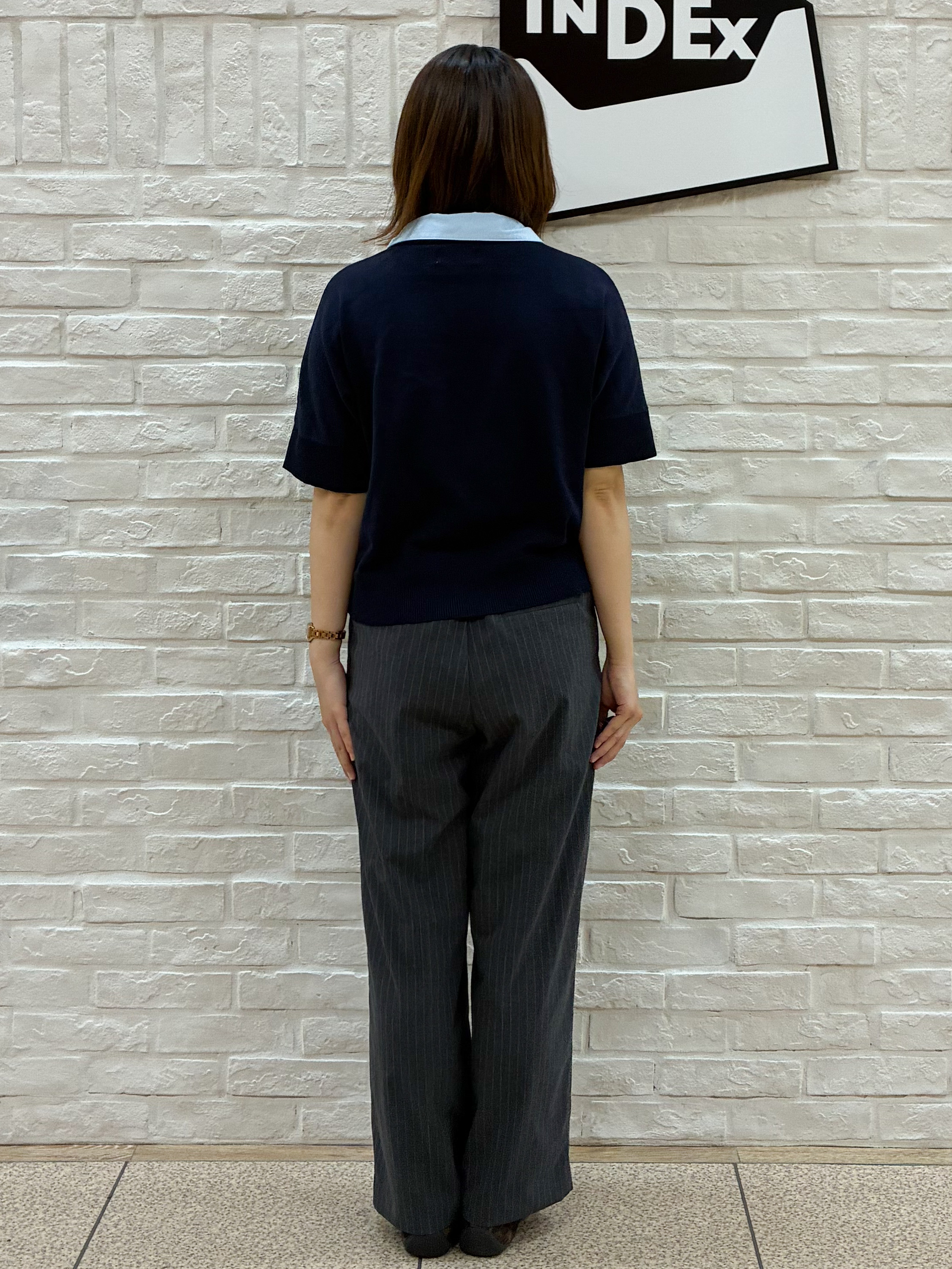 mihaさんの「index｜【森絵梨佳さん着用】2WAY衿ドッキングニット《洗濯機OK》」を使ったコーディネート