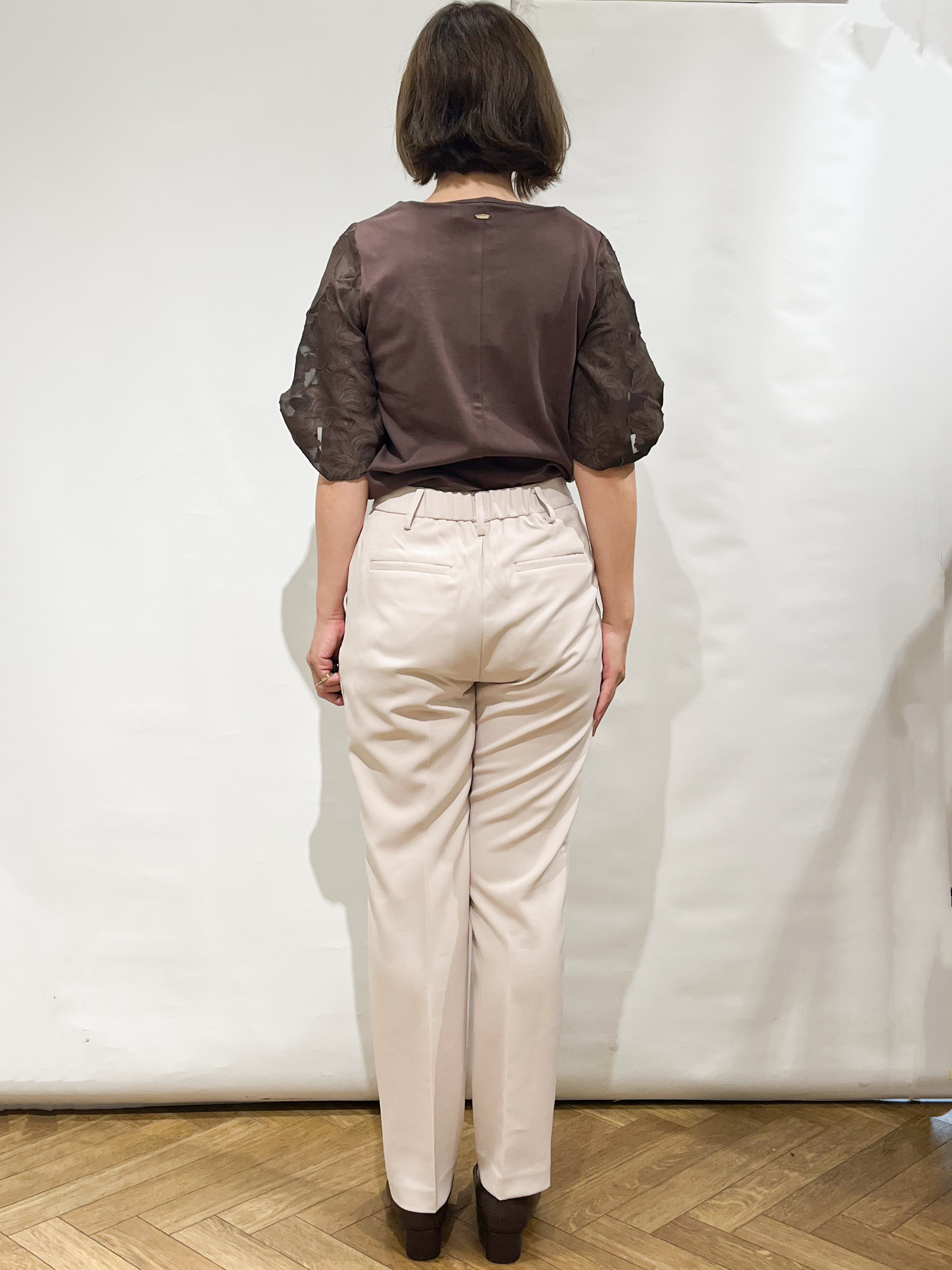 fumiさんの「index｜花柄ジャカード５分袖トップス《接触冷感／UVケア／洗濯機OK》」を使ったコーディネート