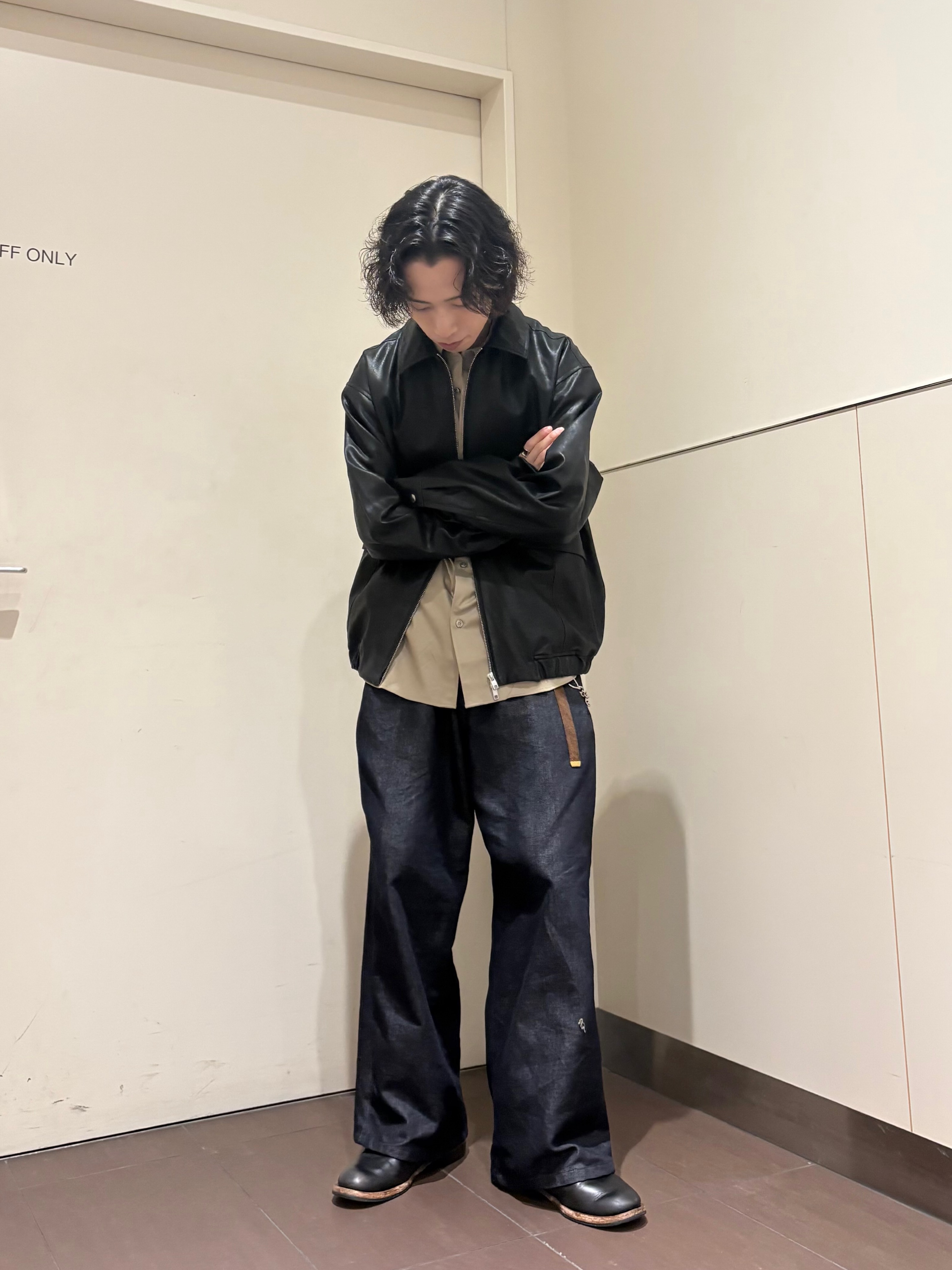 ナノシーさんの「tk.TAKEO KIKUCHI｜レザー調フライトジャケット」を使ったコーディネート