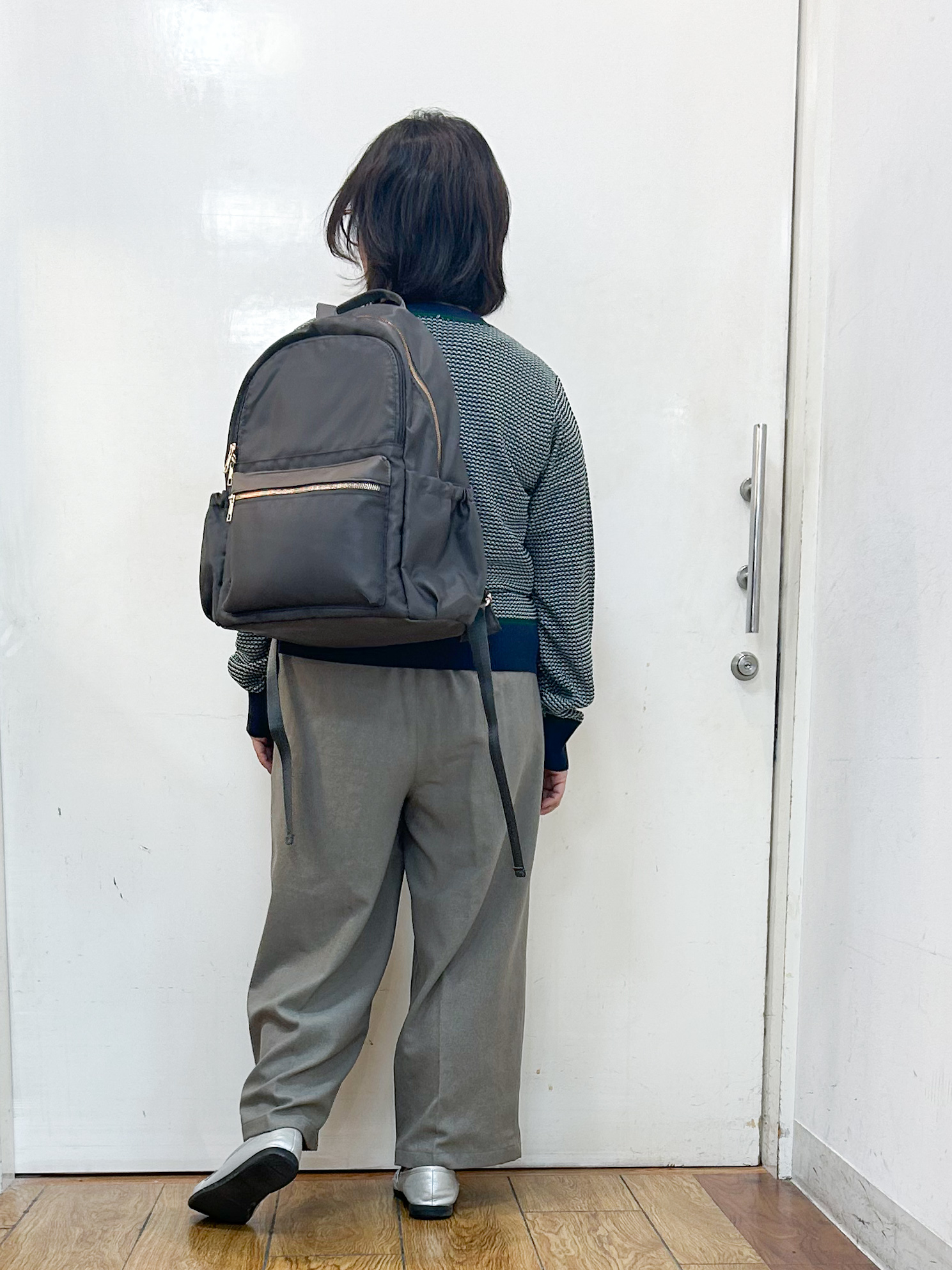 haruさんの「SHOO･LA･RUE｜【S-LL/洗濯機可】1枚でサマになる カノコ編み配色クルーネックニット」を使ったコーディネート