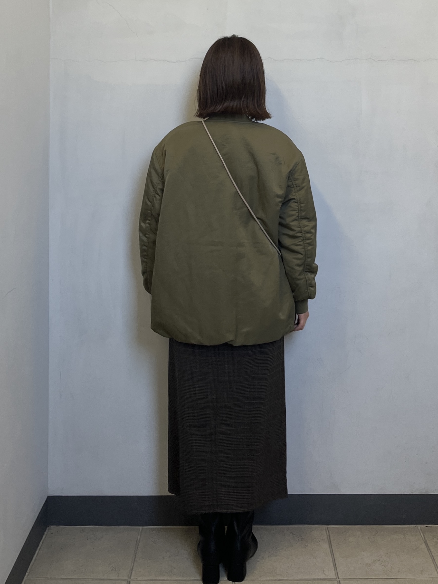 mikiさんの「OPAQUE.CLIP｜【保温中綿／撥水】ミドルMA－1《洗濯機OK》」を使ったコーディネート