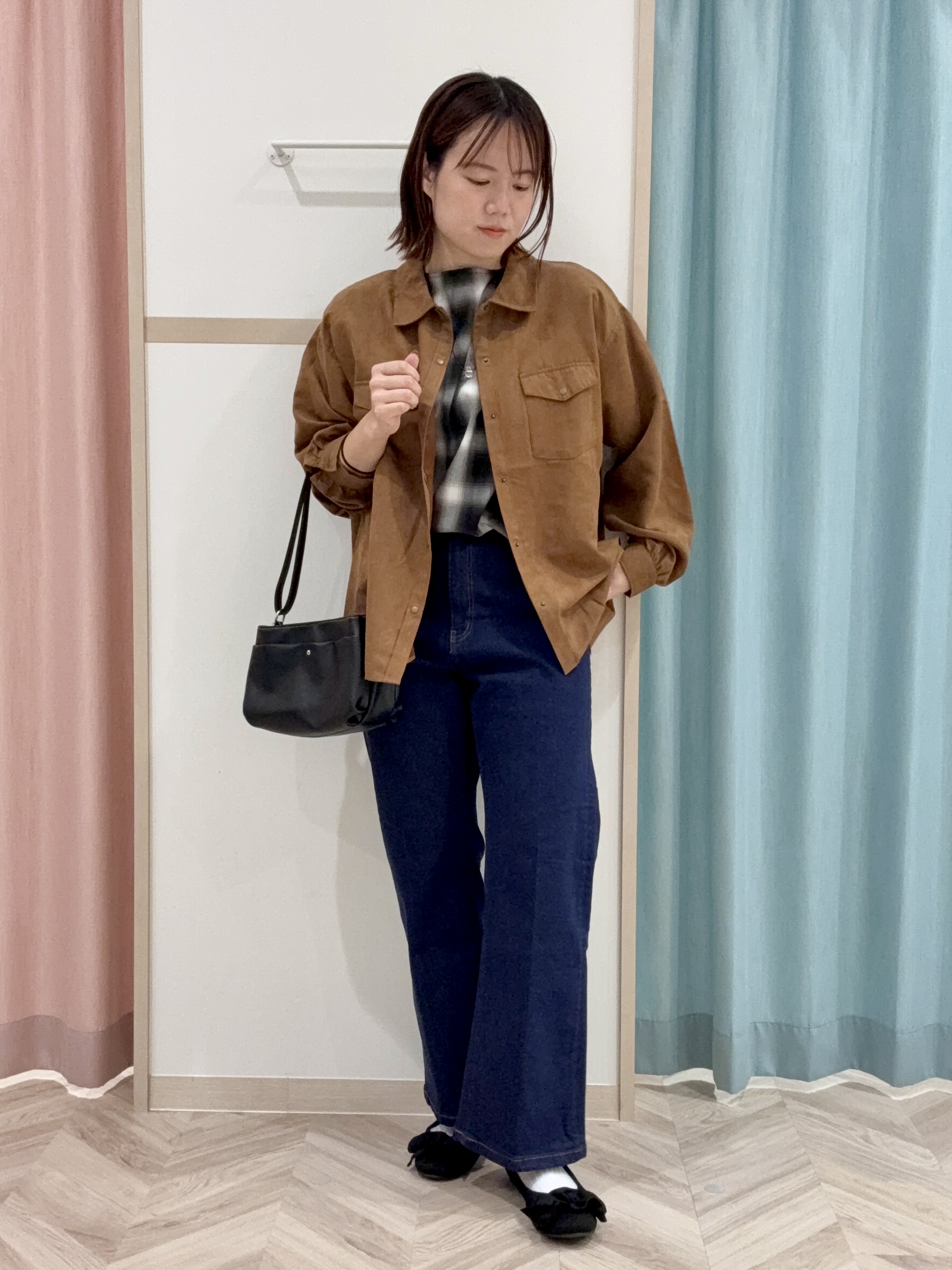 kさんの「SHOO･LA･RUE｜【着丈選べる/洗濯後しわになりにくい】インせず着られる ドルマンブラウス」を使ったコーディネート