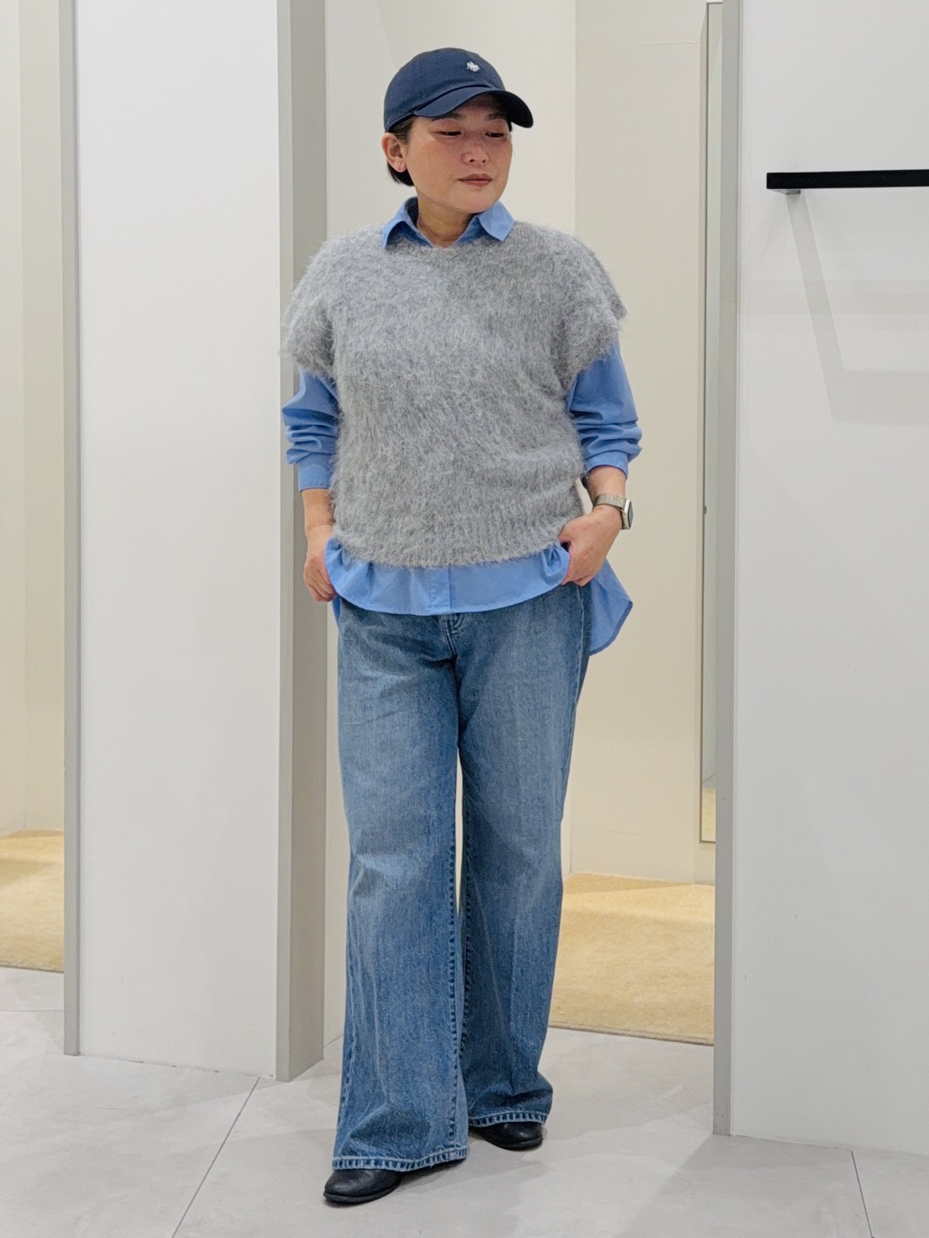 タナさんの「THE SHOP TK｜ふわふわシャギーフレンチニット」を使ったコーディネート