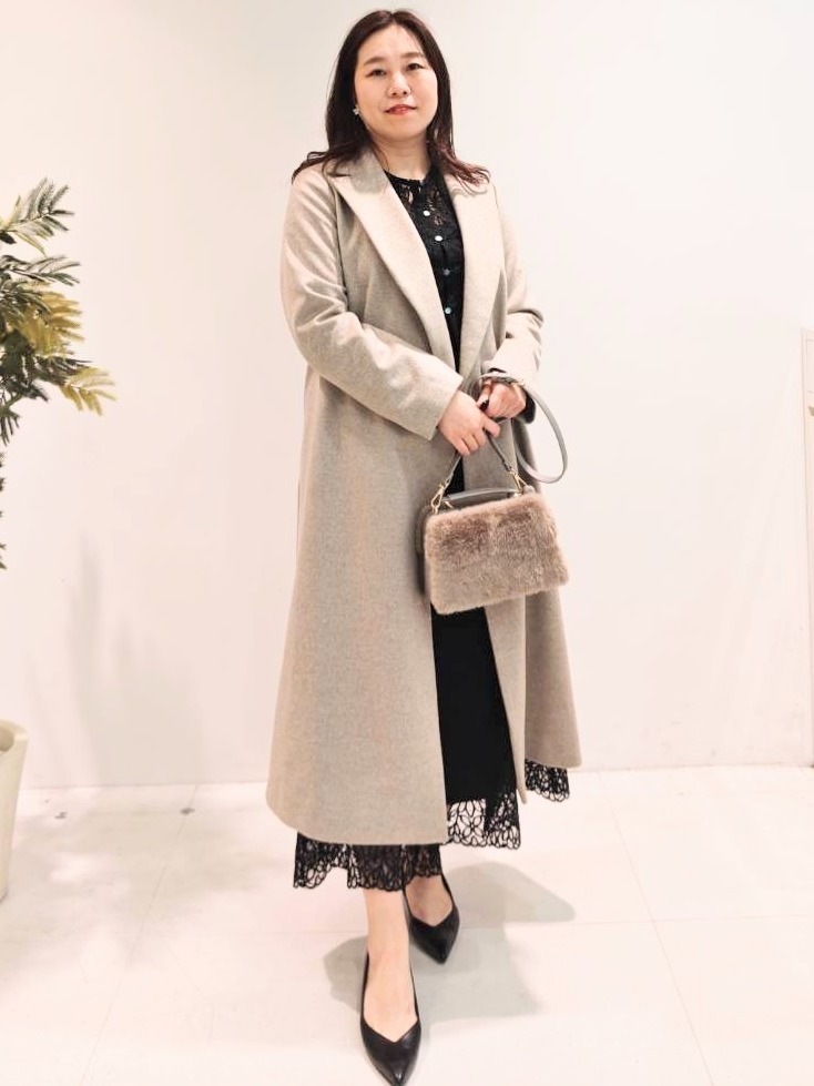 Miさんの「COUP DE CHANCE｜【カシミヤ100％／日本製】ロングガウンコート」を使ったコーディネート