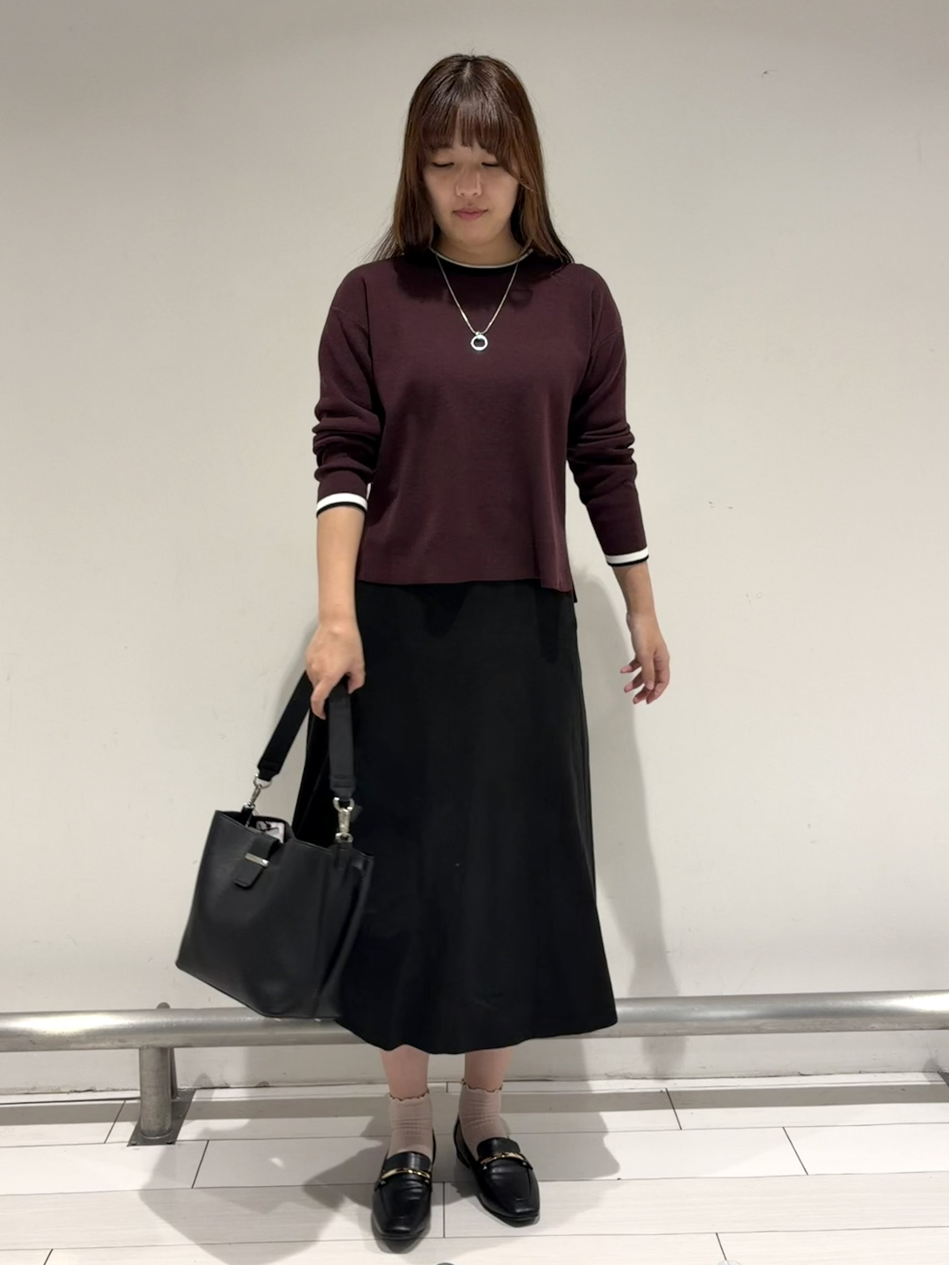 Azusaさんの「Reflect｜【セットアップ可】バイカラーハイゲージニット」を使ったコーディネート
