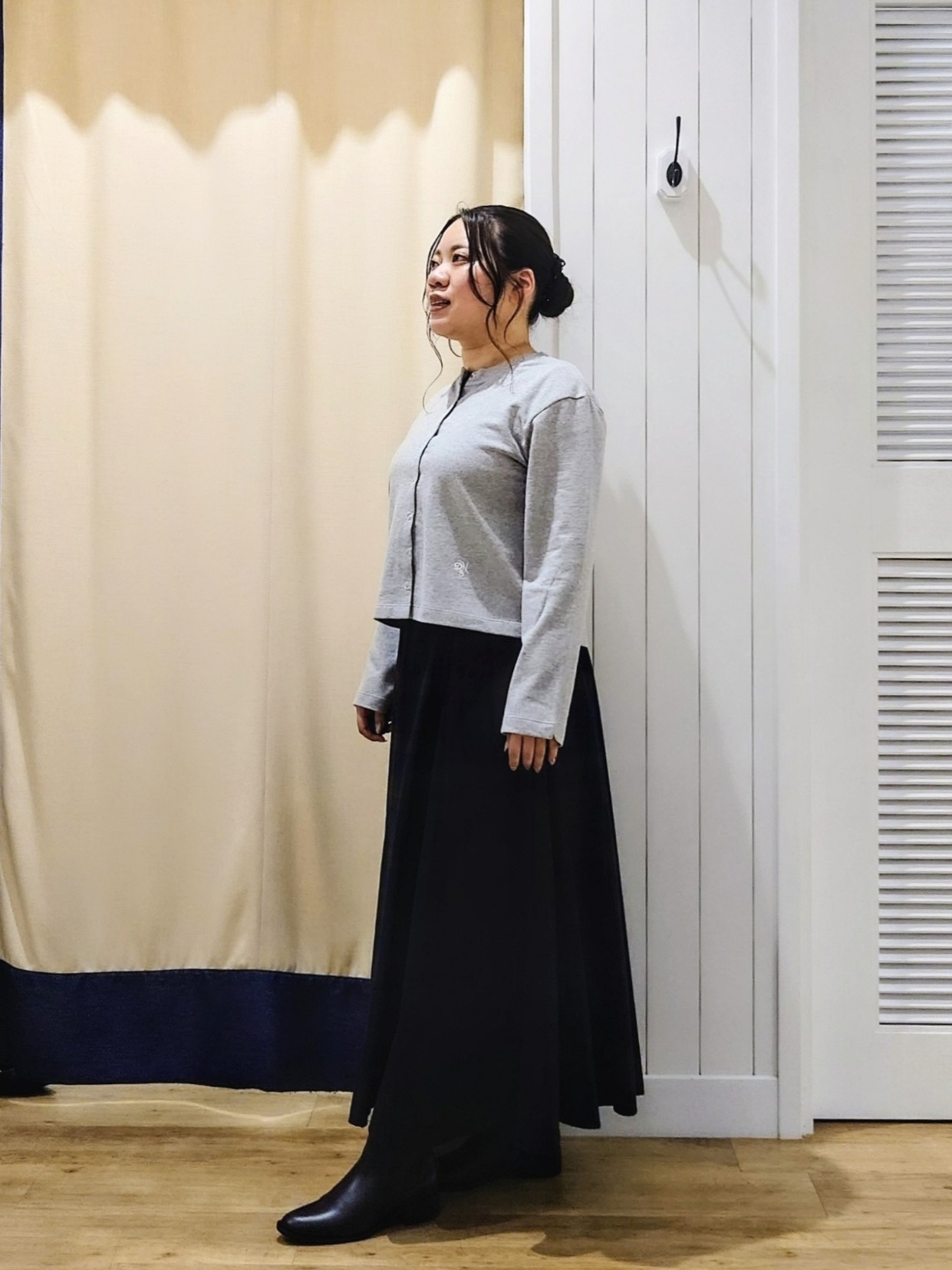 Haraさんの「Dessin｜【洗える/6色展開】リングスナップミニ裏毛カーディガン」を使ったコーディネート
