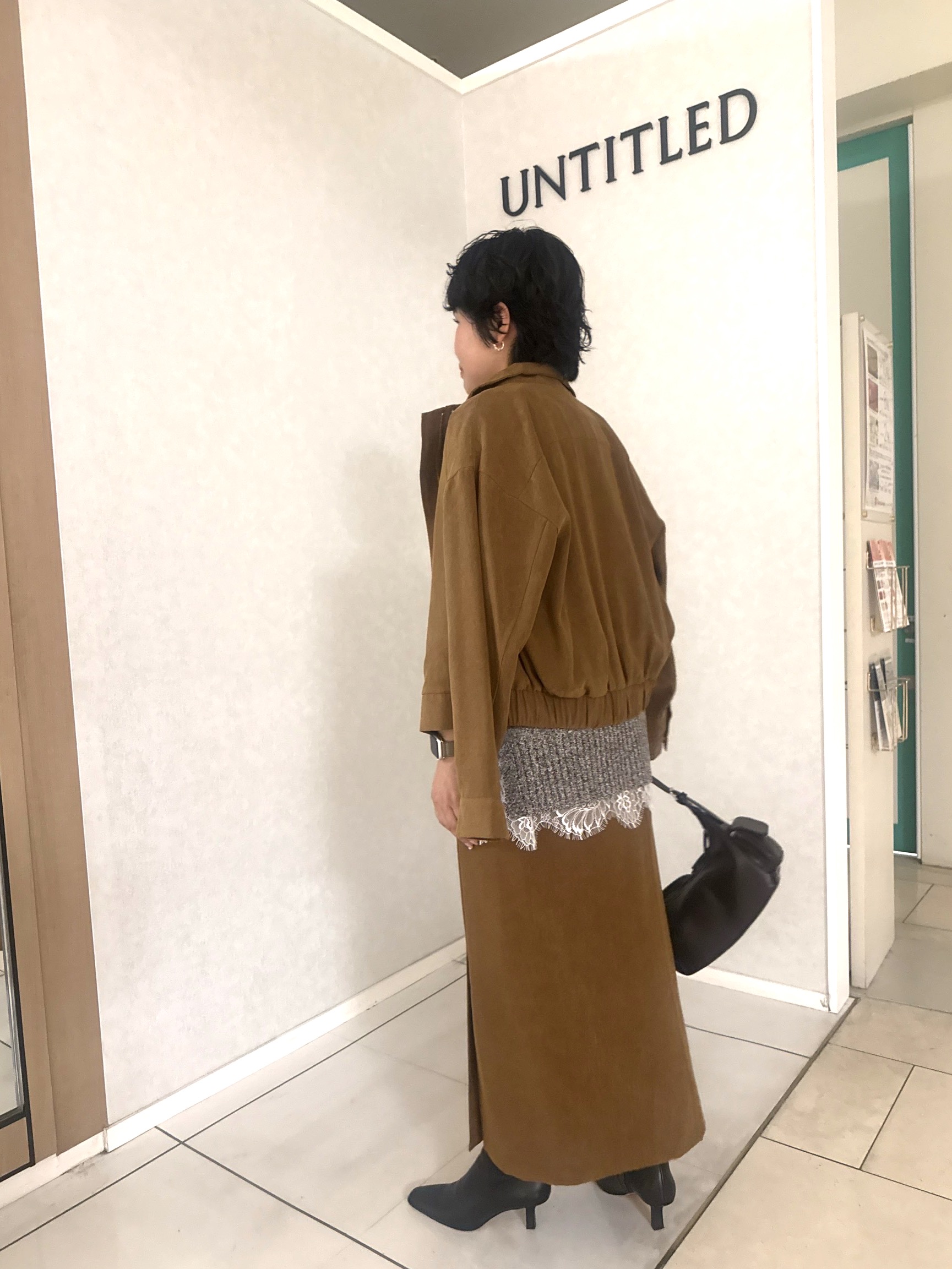 かなこさんの「UNTITLED｜【セットアップ可/秋ジャケット】スエードライクブルゾン」を使ったコーディネート