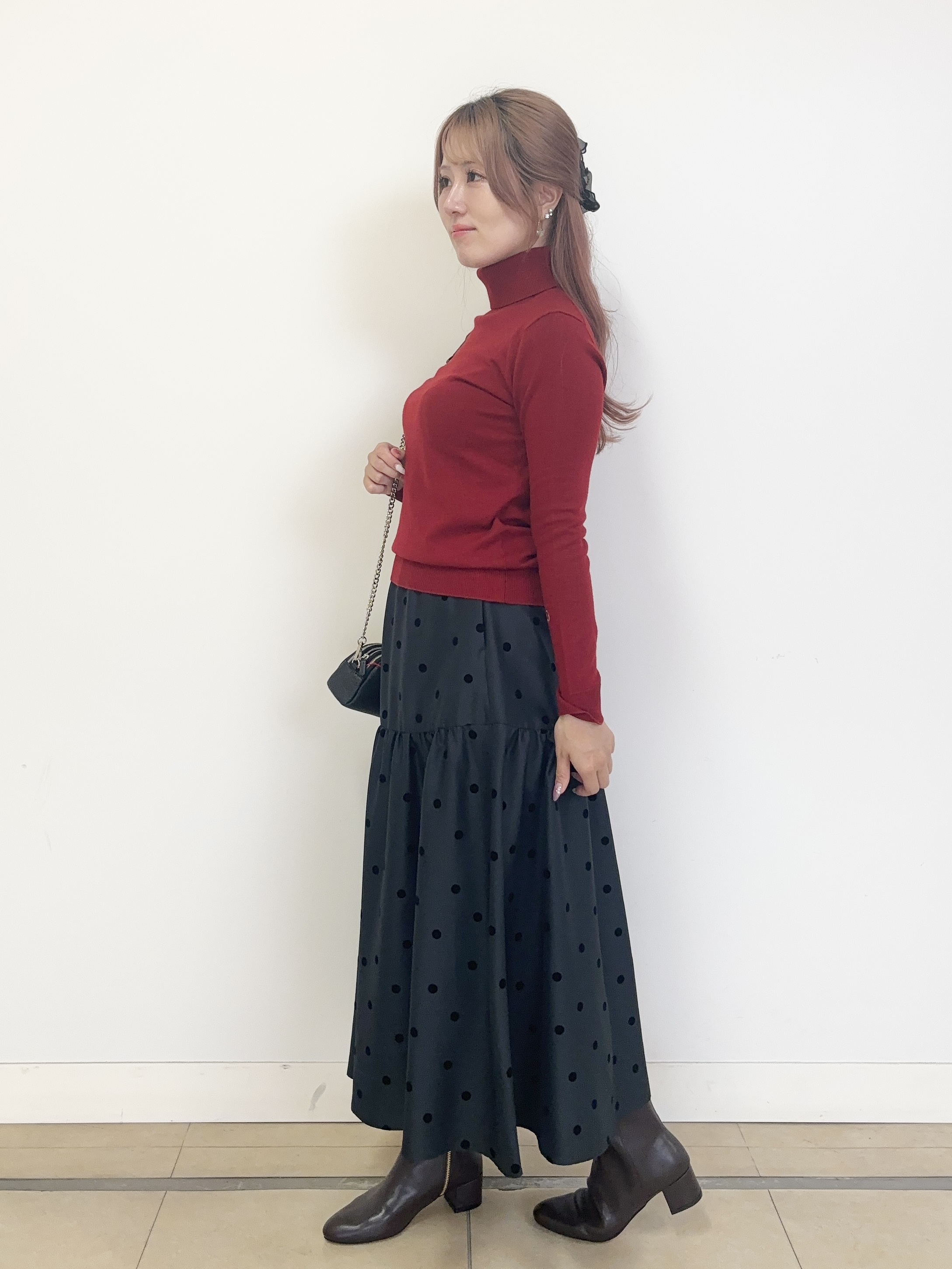 Rinaさんの「DRESSTERIOR｜フロッキードットスカート」を使ったコーディネート