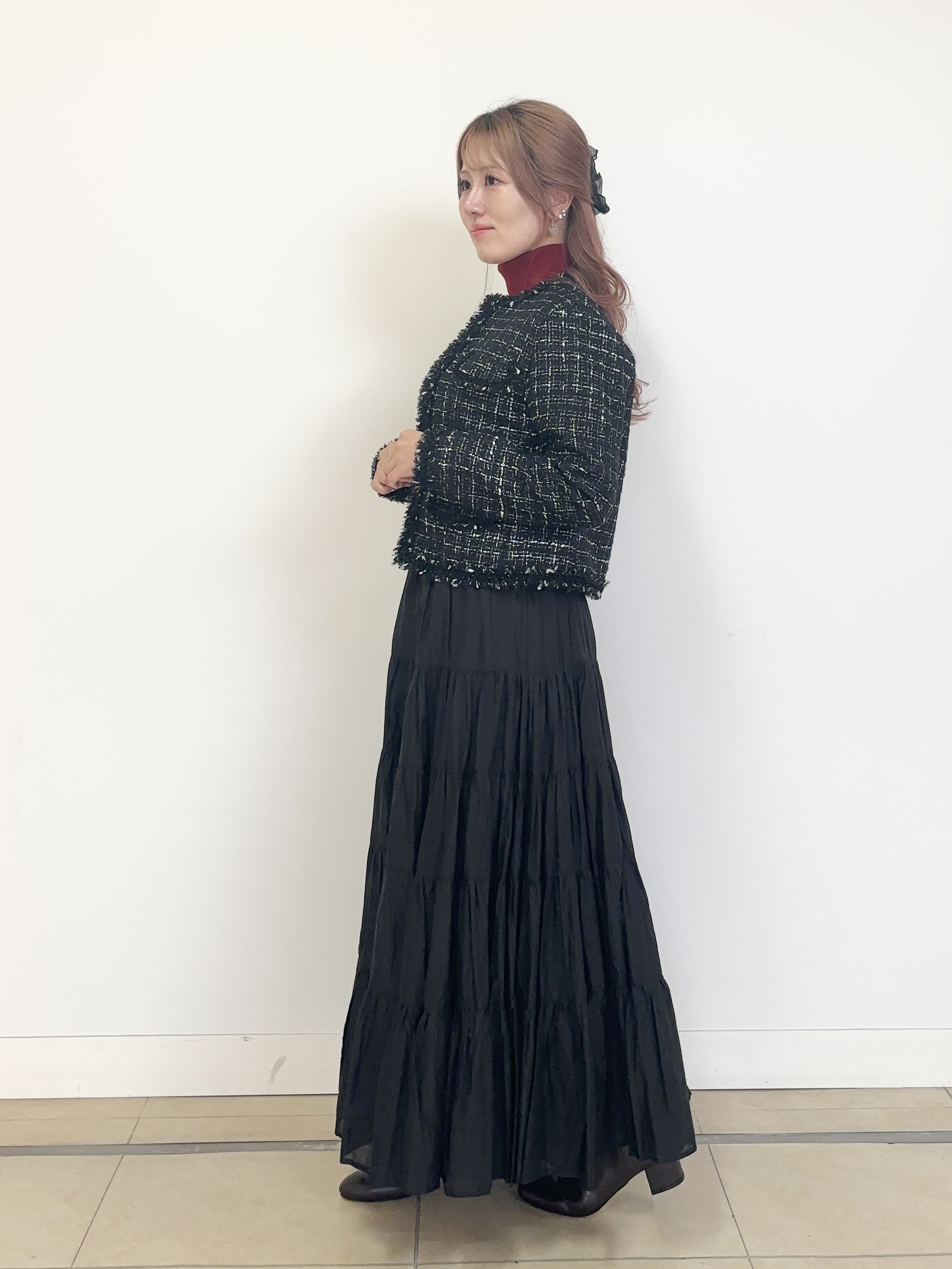 Rinaさんの「DRESSTERIOR｜【再入荷】コットンボイルティアードスカート」を使ったコーディネート