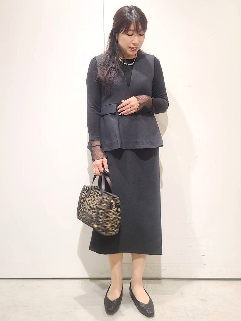 hmさんの「OPAQUE.CLIP｜袖口レース／ドットチュール切替トップス【洗濯機OK】」を使ったコーディネート