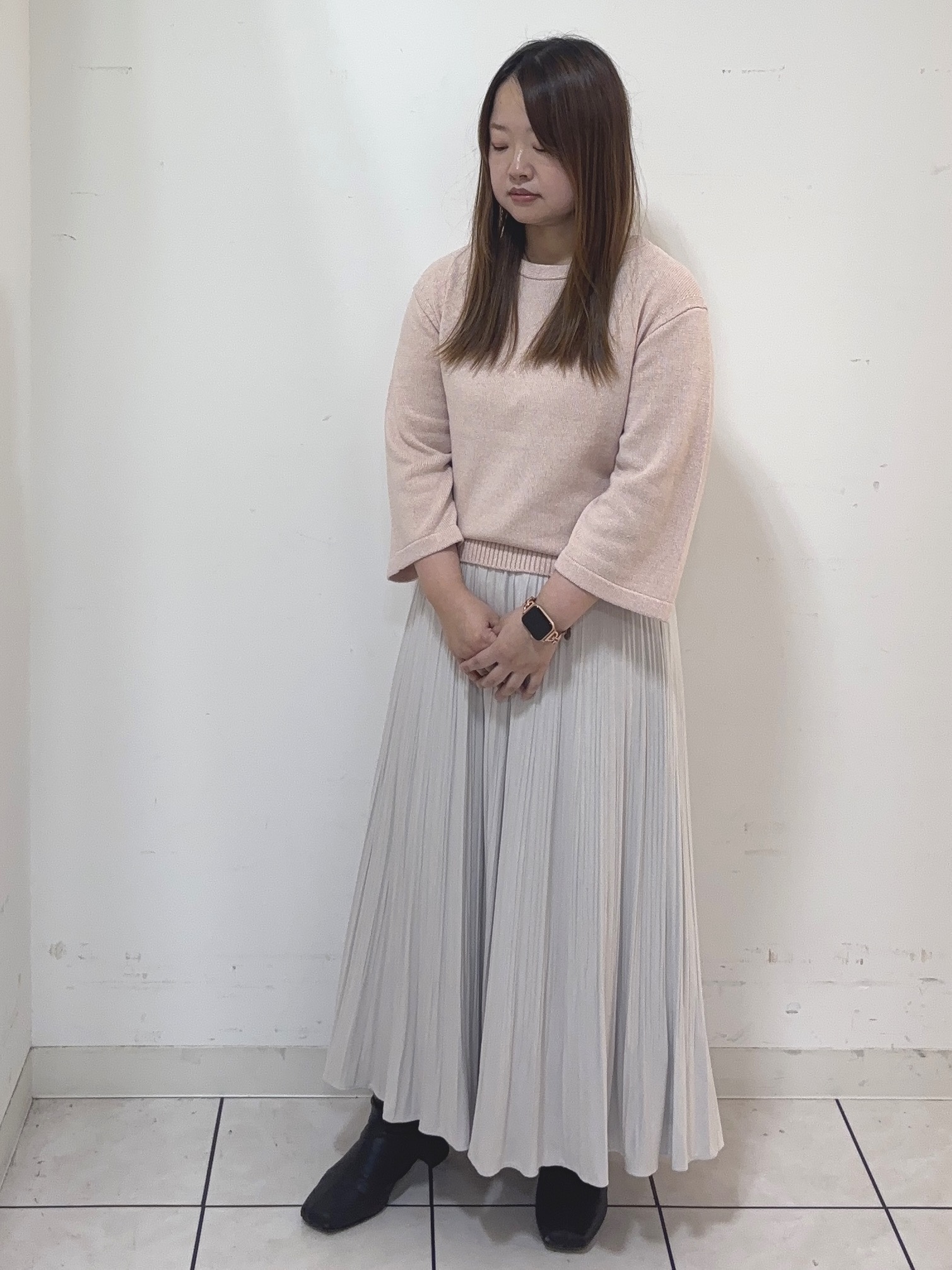 タマさんの「UNTITLED｜【アンサンブル可/手洗い可】杢調プルオーバーニット」を使ったコーディネート