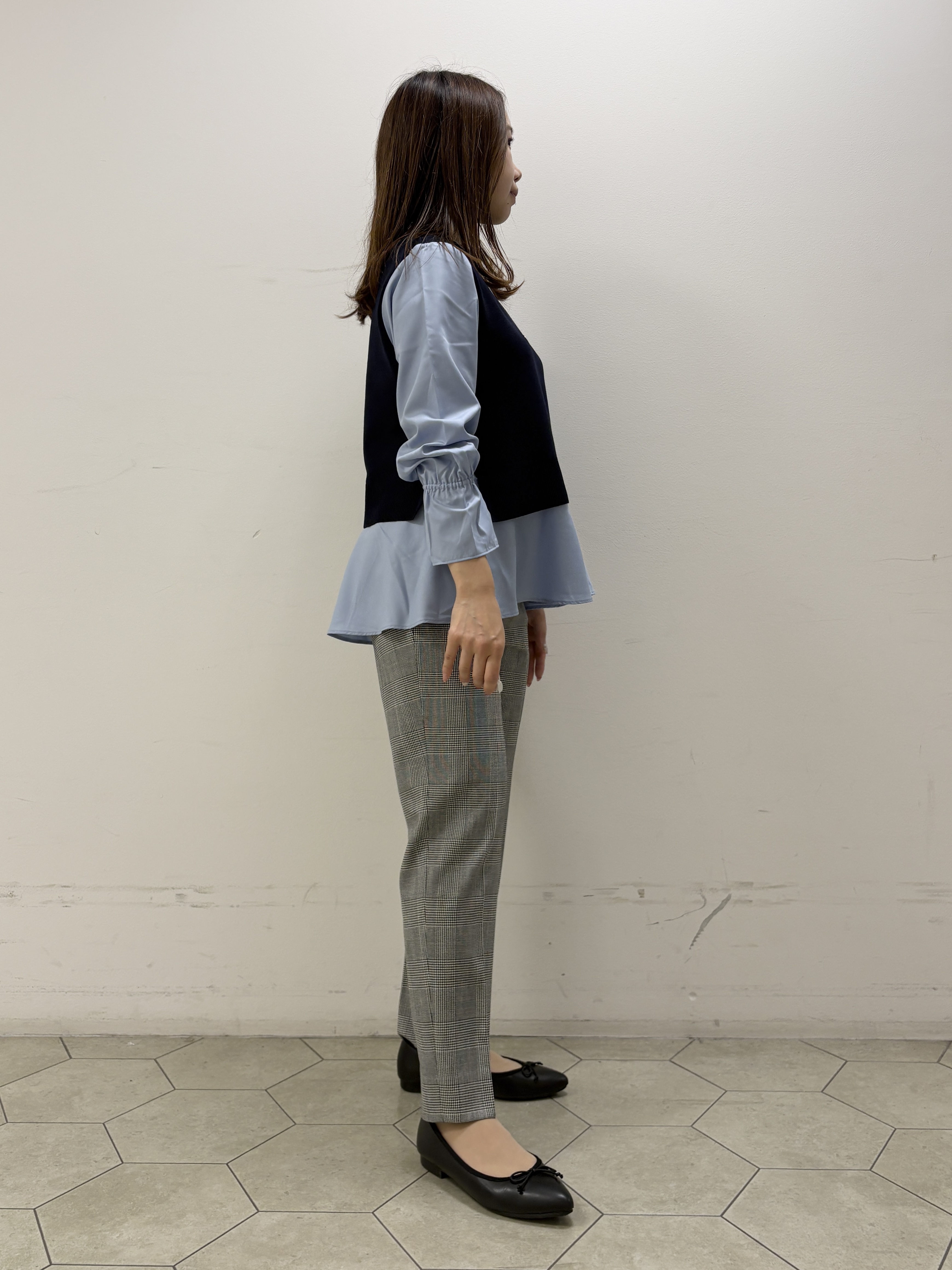 kahoさんの「INDIVI｜【洗える／1枚でコーデ完成】重ね着風ニットトップス」を使ったコーディネート