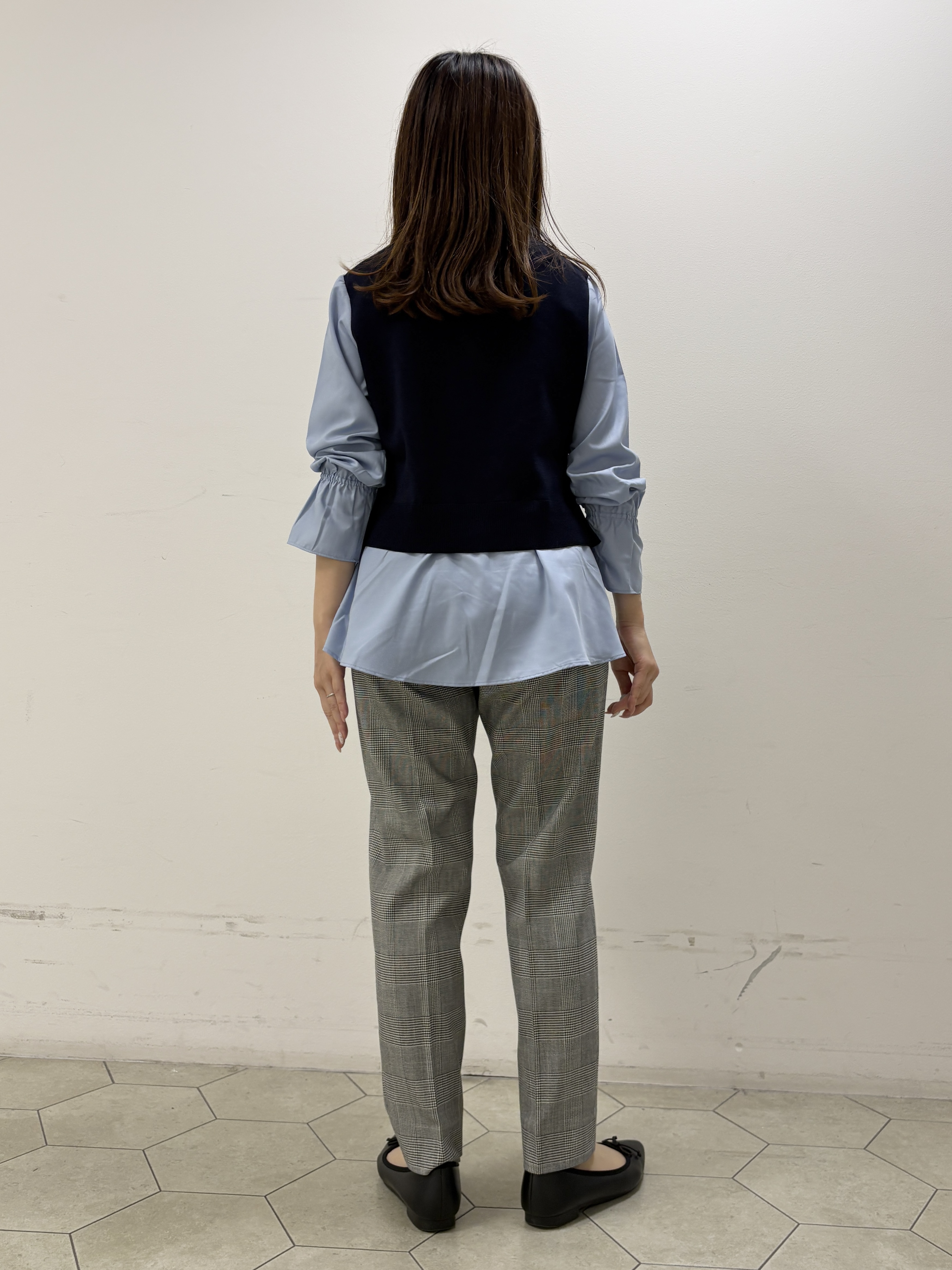 kahoさんの「INDIVI｜【洗える／1枚でコーデ完成】重ね着風ニットトップス」を使ったコーディネート