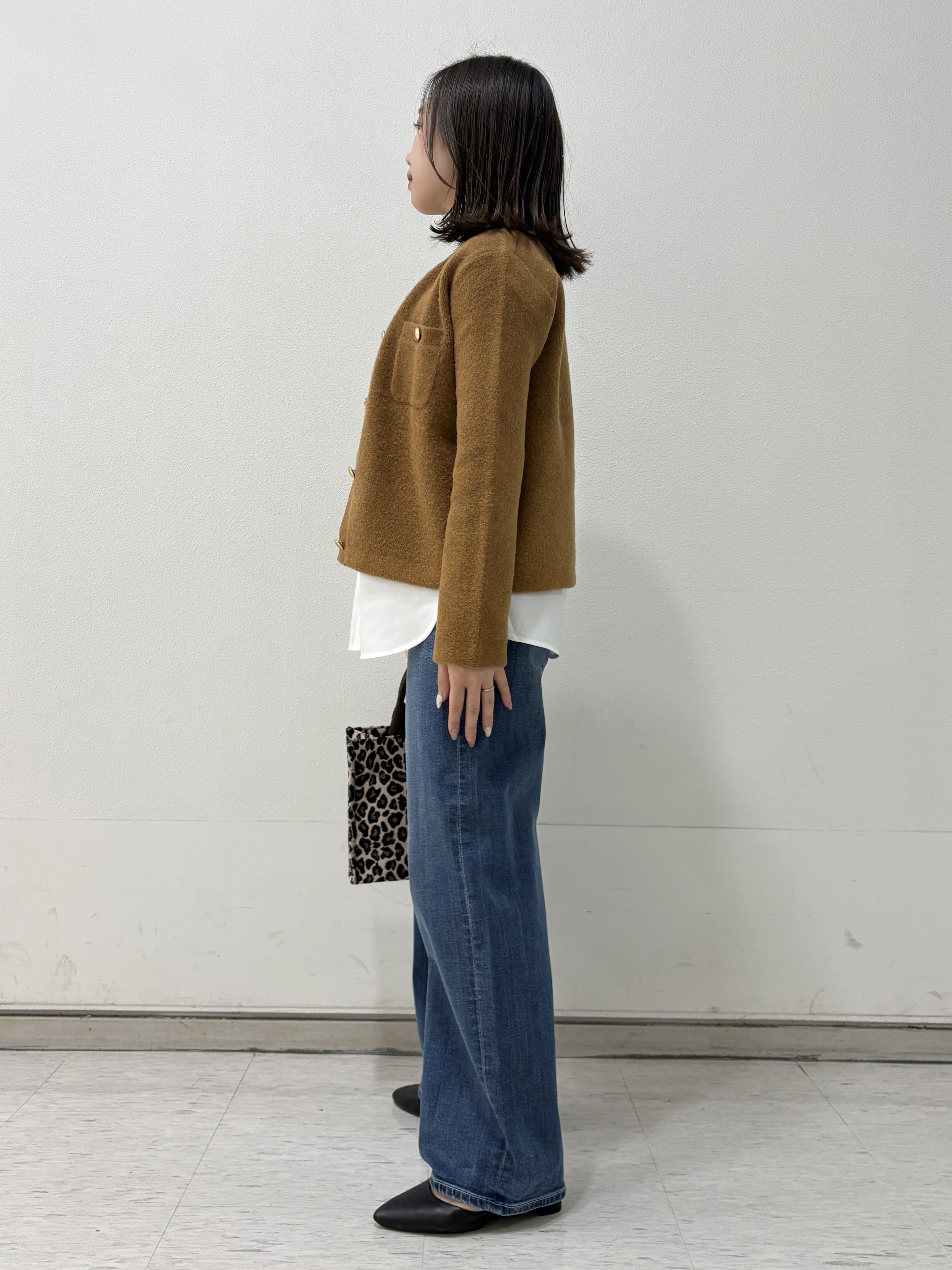 kahoさんの「INDIVI｜【軽やか】ブークレニットジャケット」を使ったコーディネート