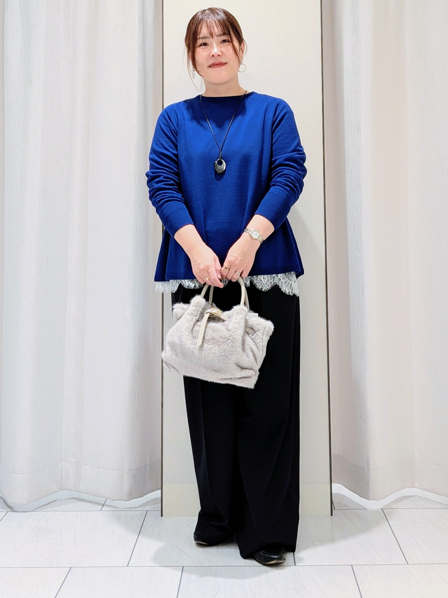 Onumaさんの「UNTITLED｜【きれいに体型カバー/8色展開】Aラインシルエットニットプルオーバー」を使ったコーディネート