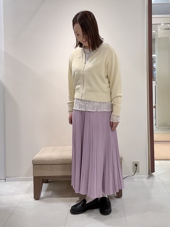 YUIさんの「UNTITLED｜【アンサンブル可/秋羽織り】杢調ジップカーディガン」を使ったコーディネート